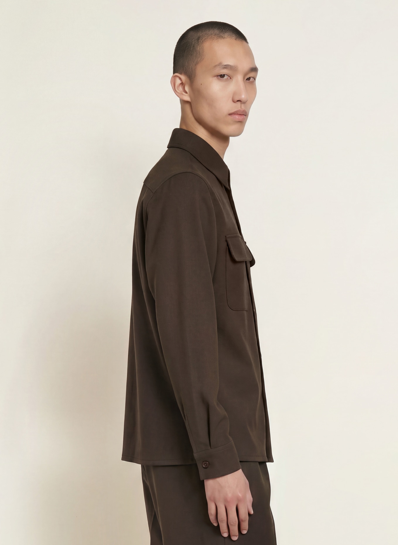 SANDRO Jersey-Overshirt: DUNKELBRAUN