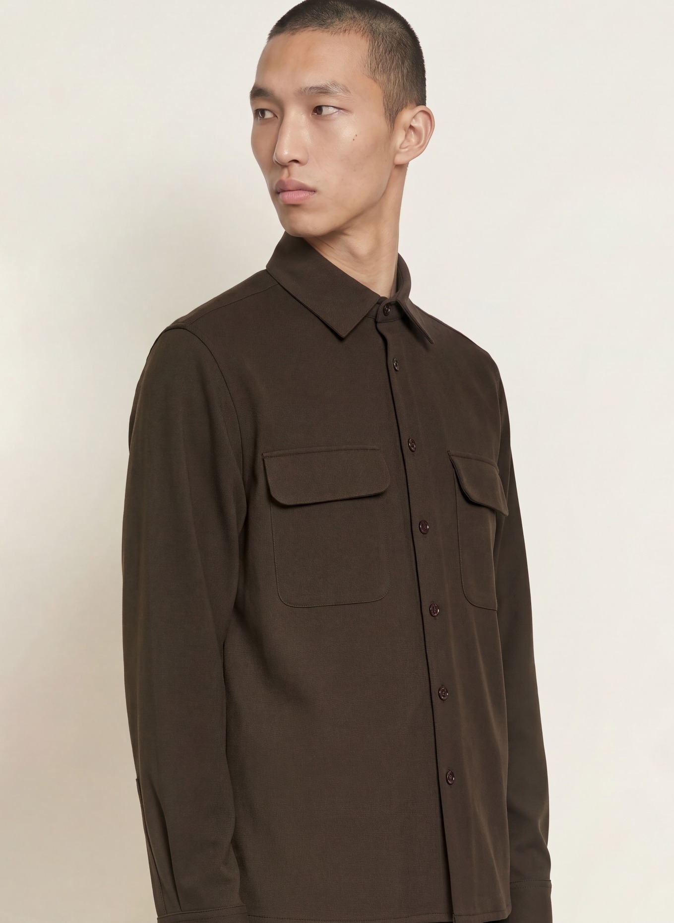SANDRO Jersey-Overshirt: DUNKELBRAUN