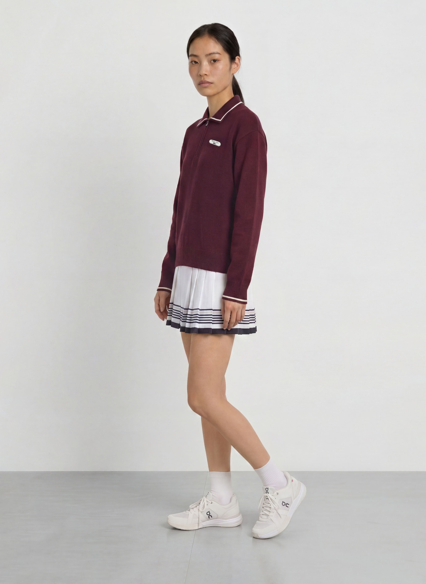 LACOSTE Strick-Poloshirt: DUNKELROT