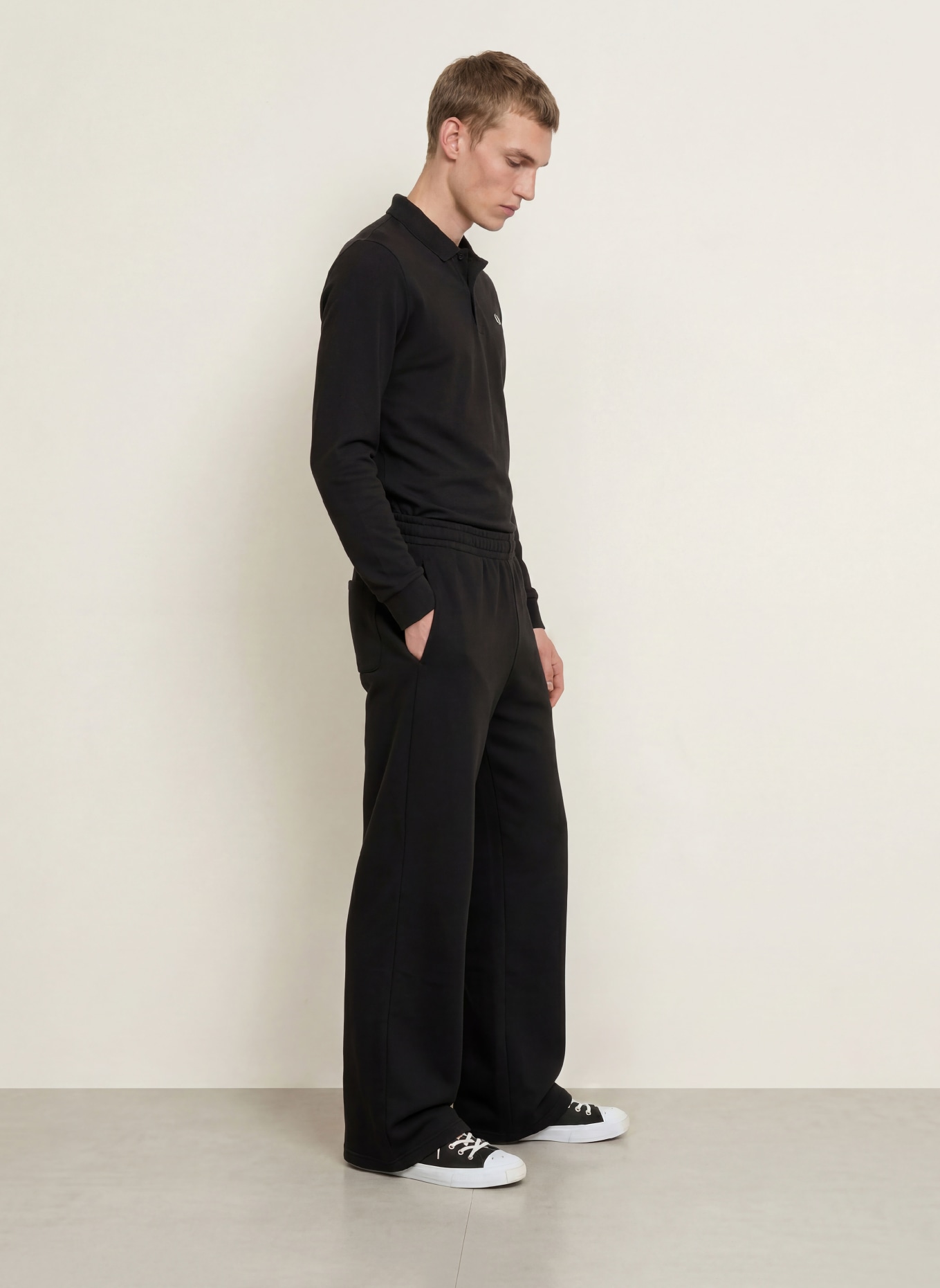 LACOSTE Stickad pikétröja: SVART