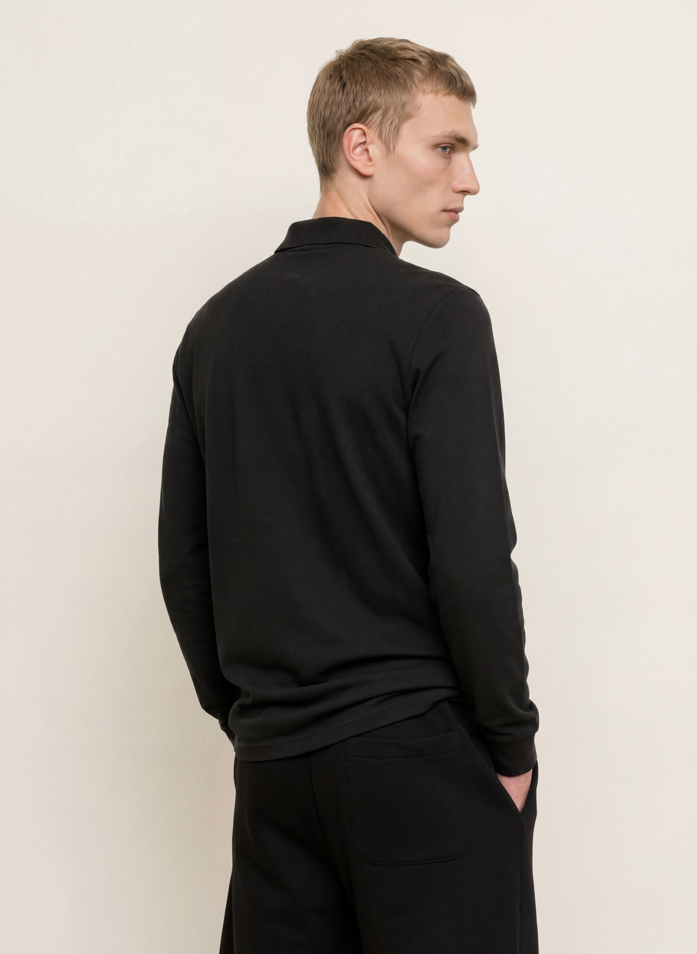 LACOSTE Stickad pikétröja: SVART