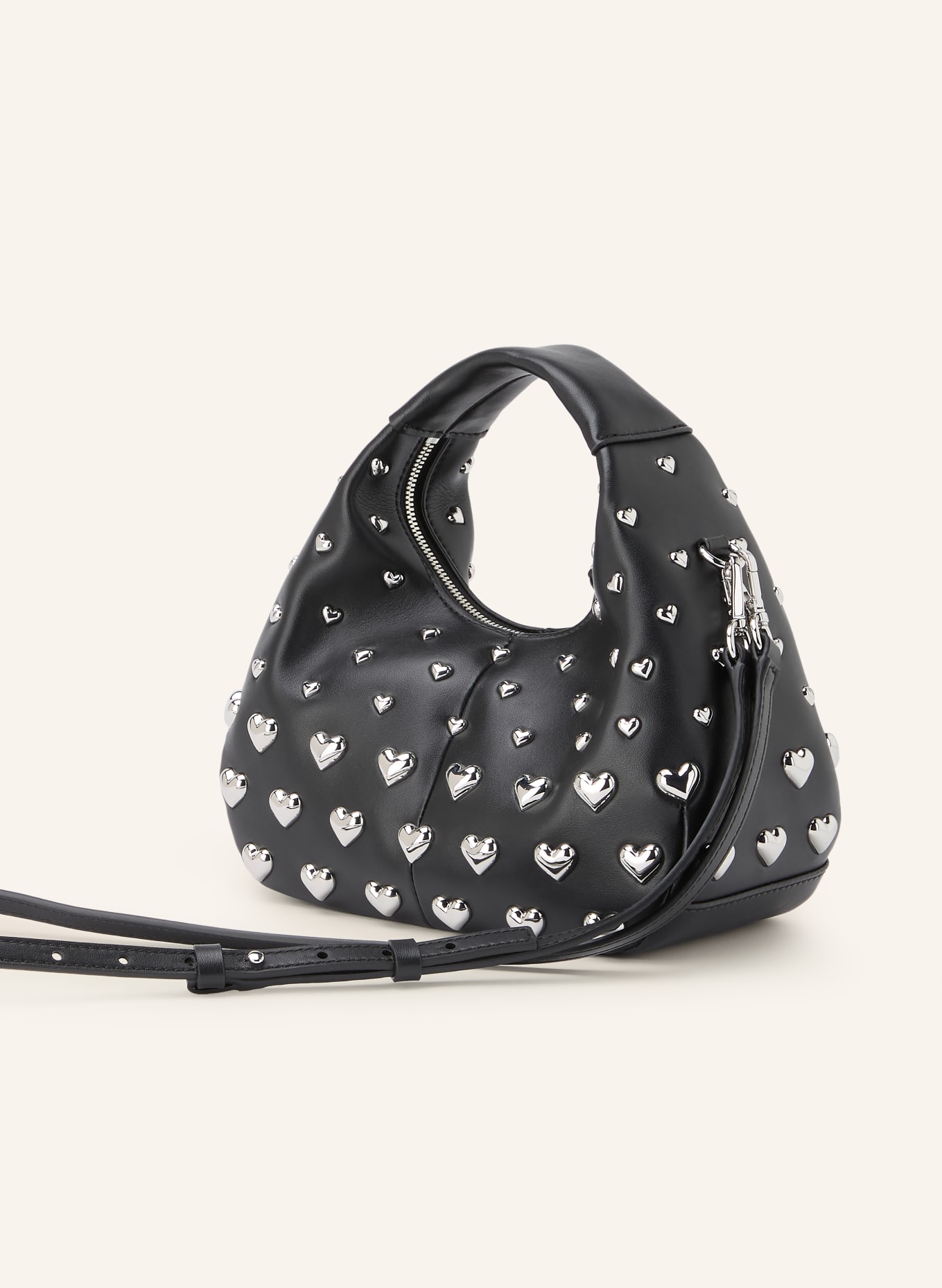 GANNI Handbag with studs: BLACK / SILVER