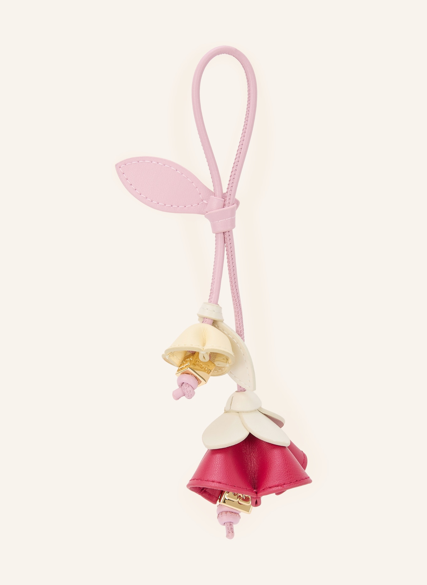 GANNI Bag charm: PINK / CREAM / PINK