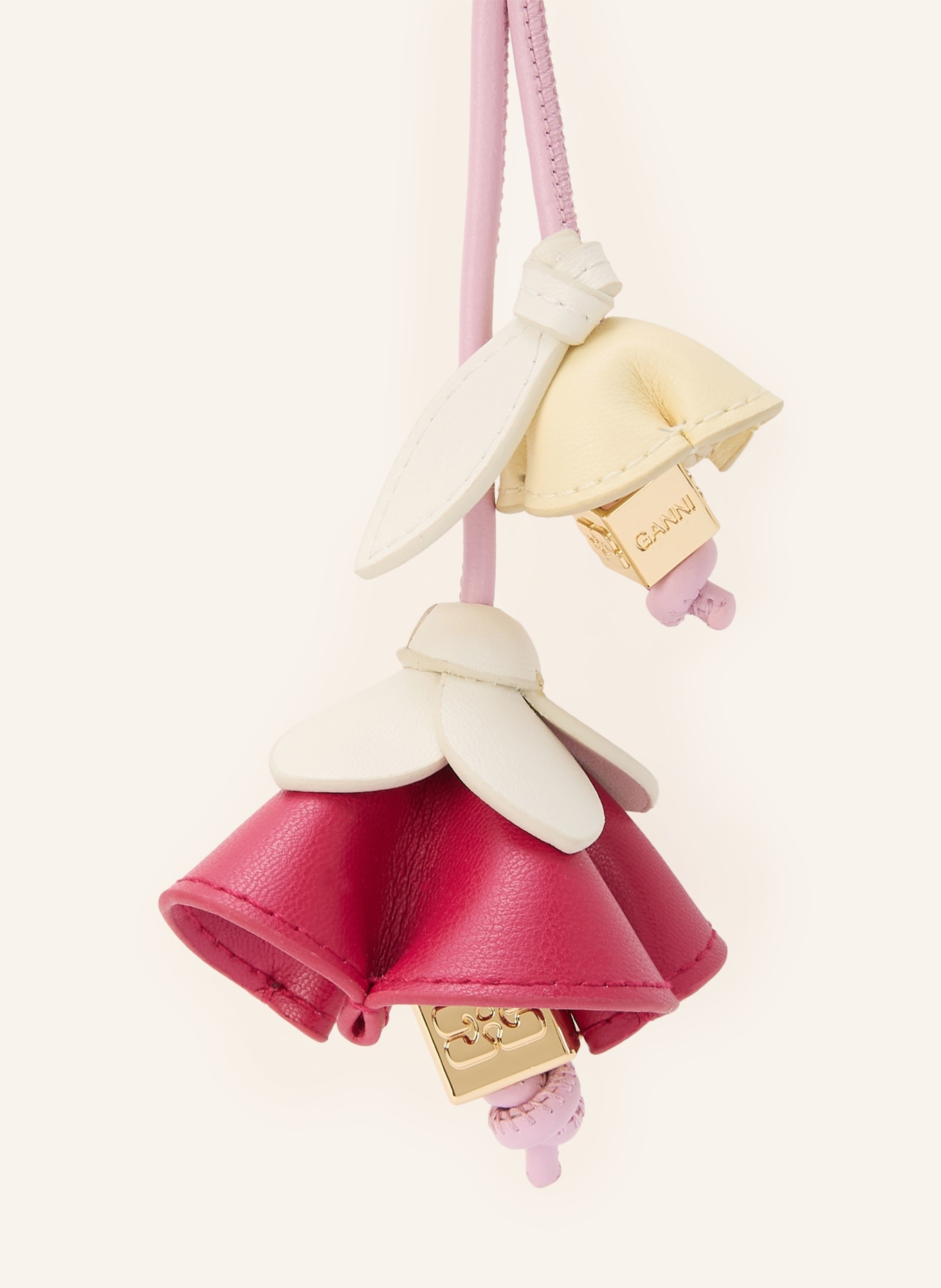 GANNI Bag charm: PINK / CREAM / PINK