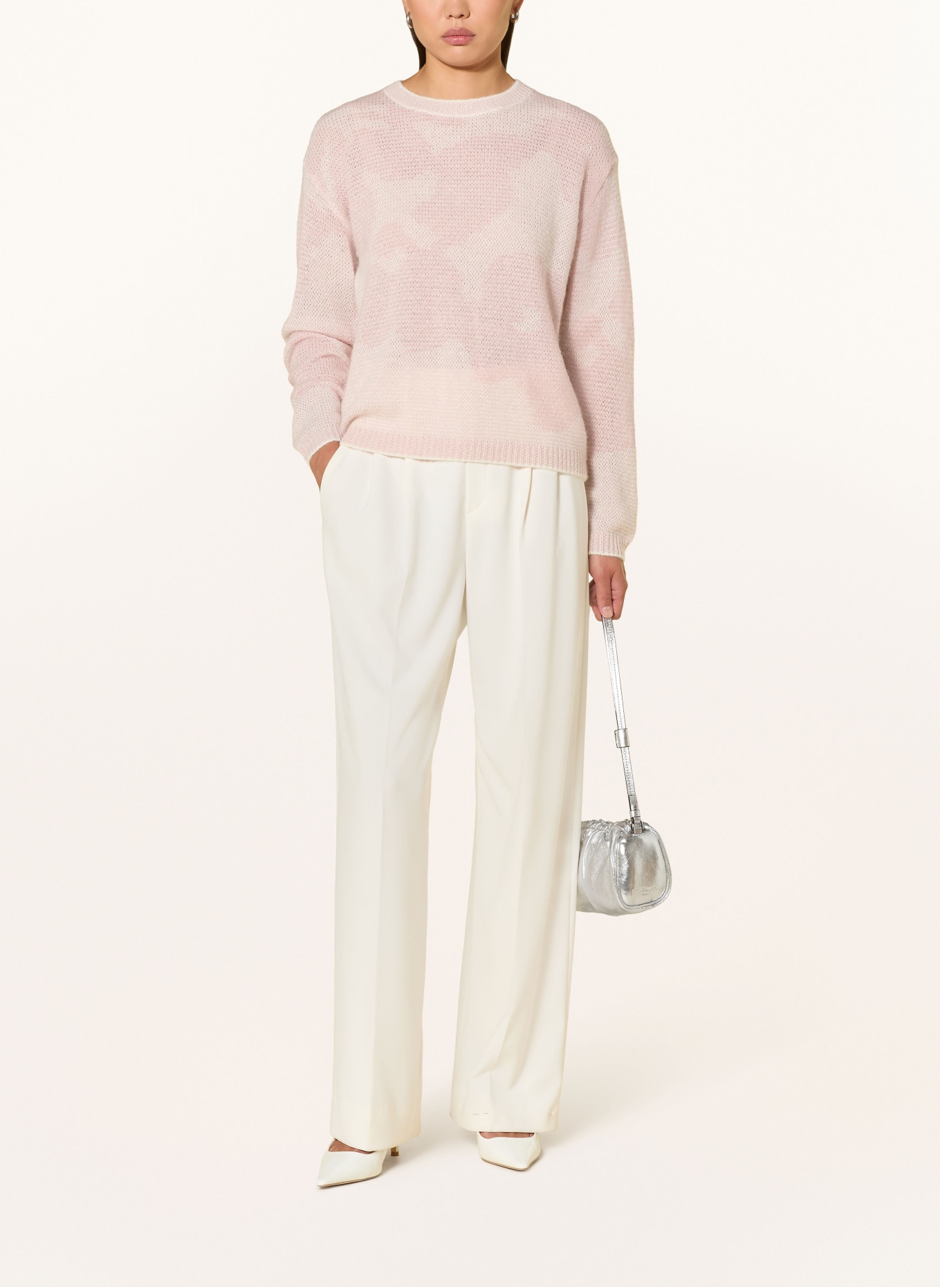 JOOP! Pulover KLORA din alpaca: ROZ / CREM