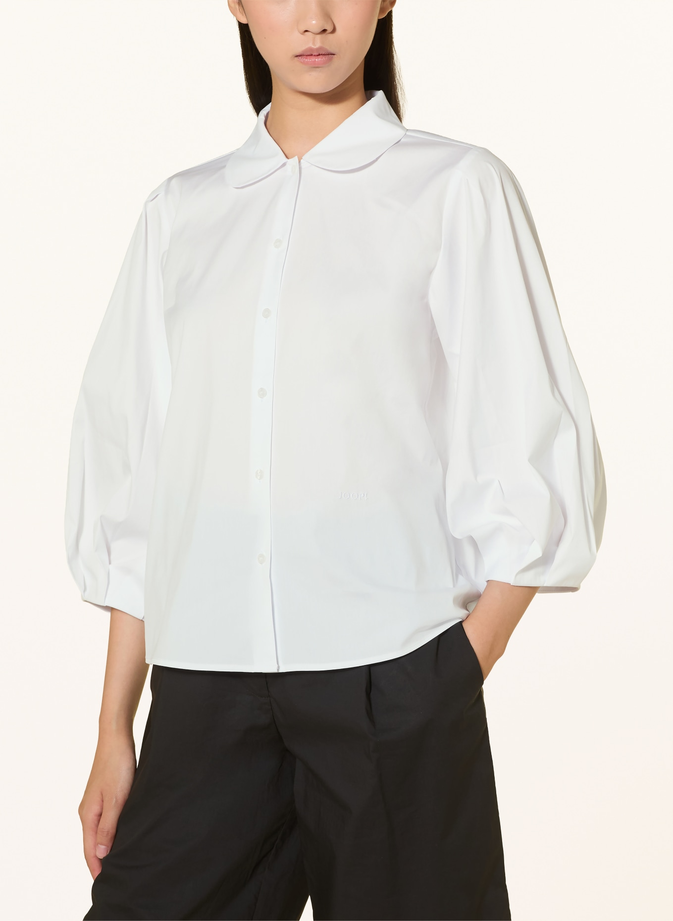 JOOP! BIANA Blouse with 3/4-Sleeve: WHITE
