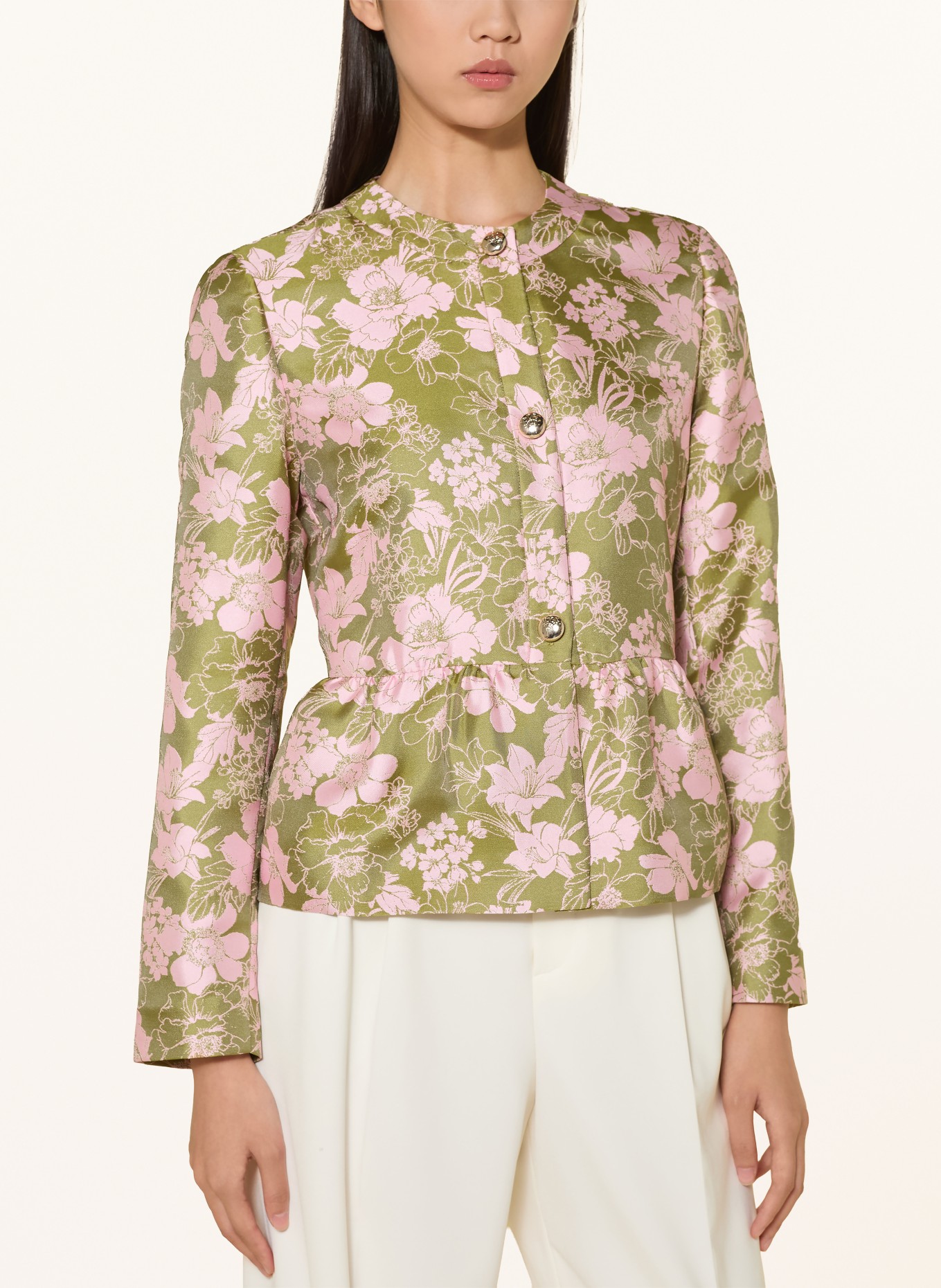 JOOP! Blazer jacquard JADORA: VERT / ROSÉ