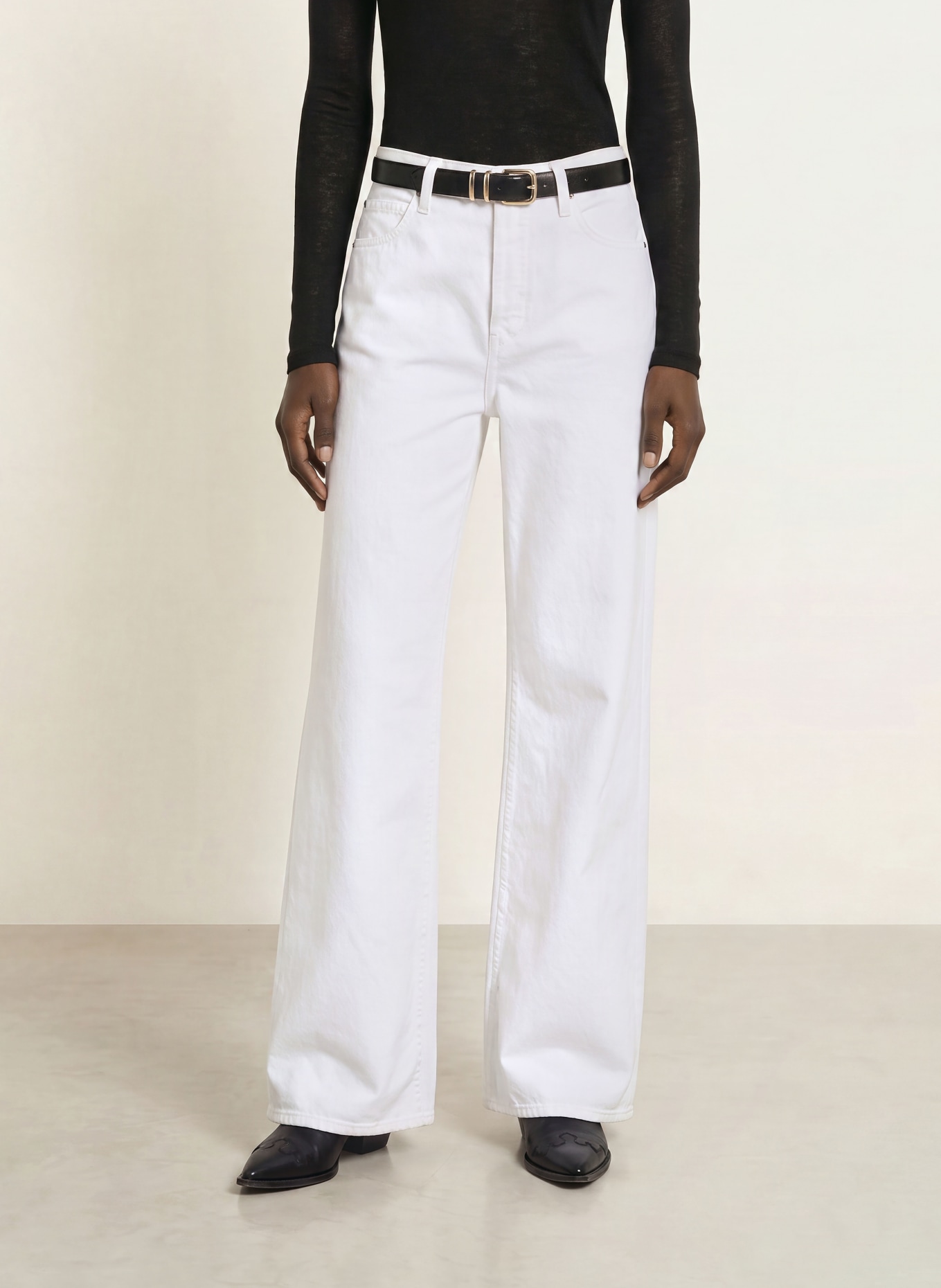 FRAME Straight jeans THE LOOSE: WHT WHITE