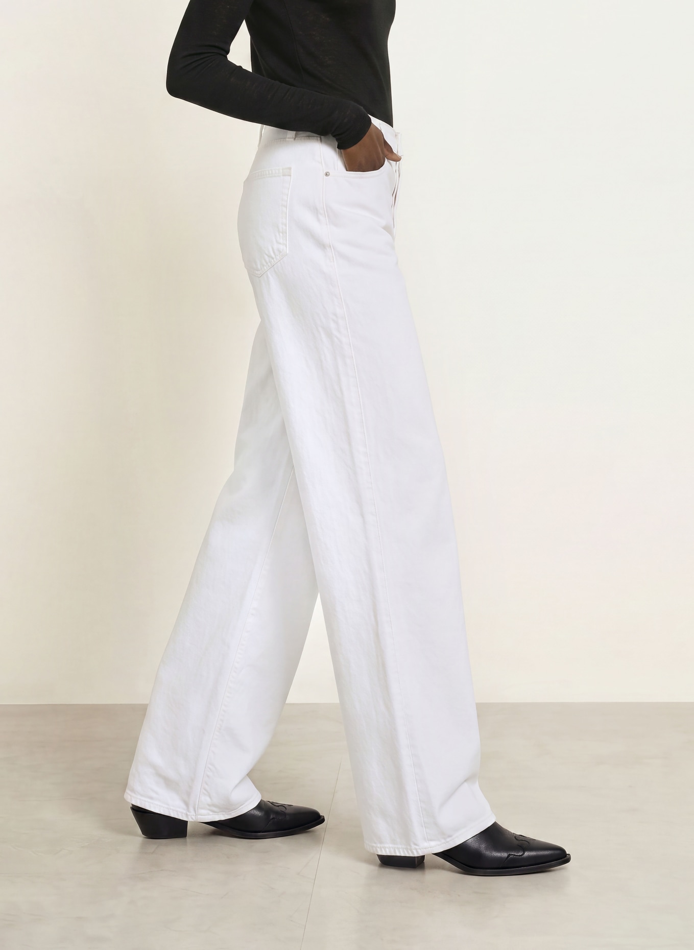 FRAME Straight jeans THE LOOSE: WHT WHITE