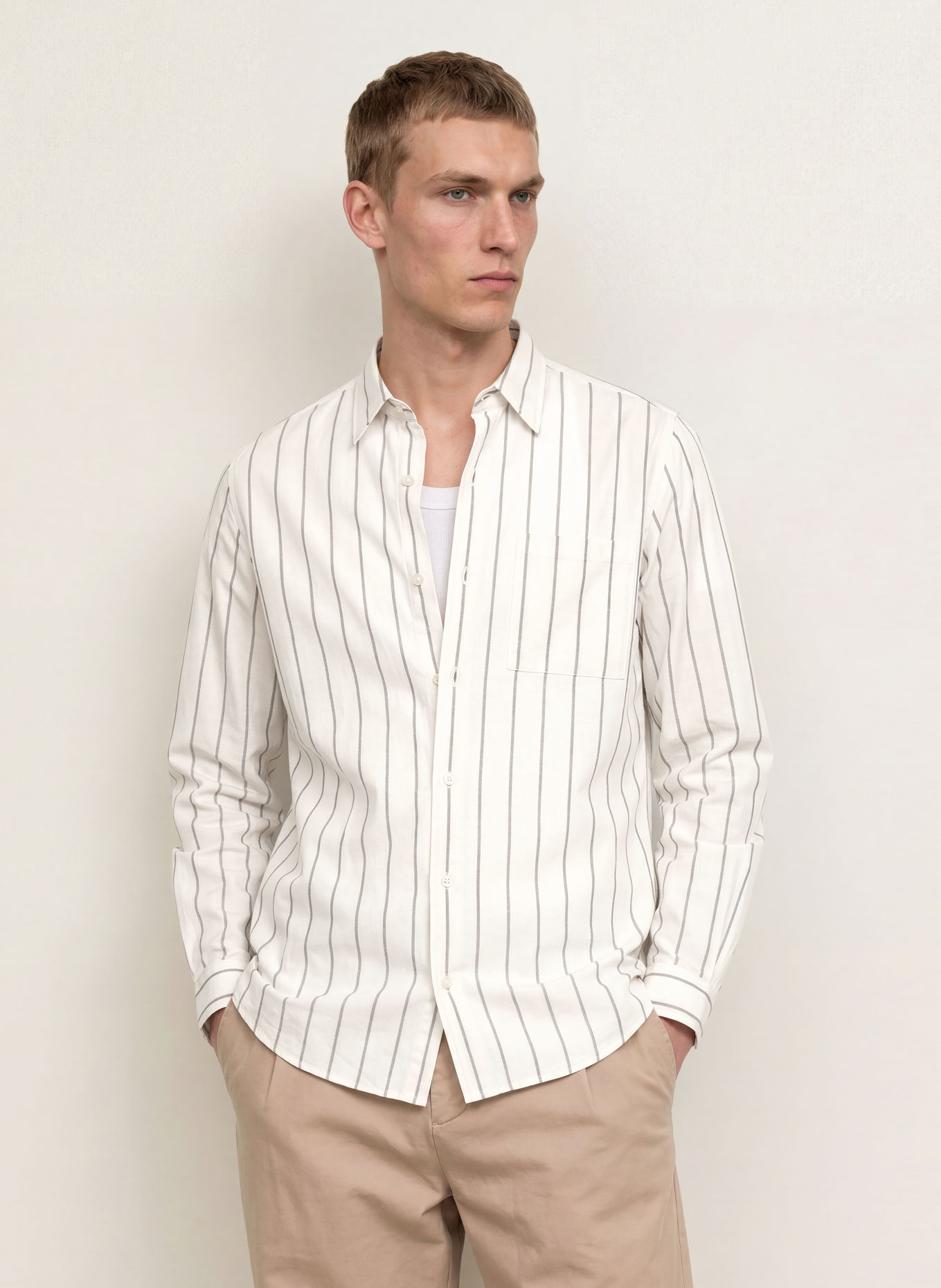 PAUL Koszula oxfordzka o kroju regular fit: KREMOWY / OLIWKOWY