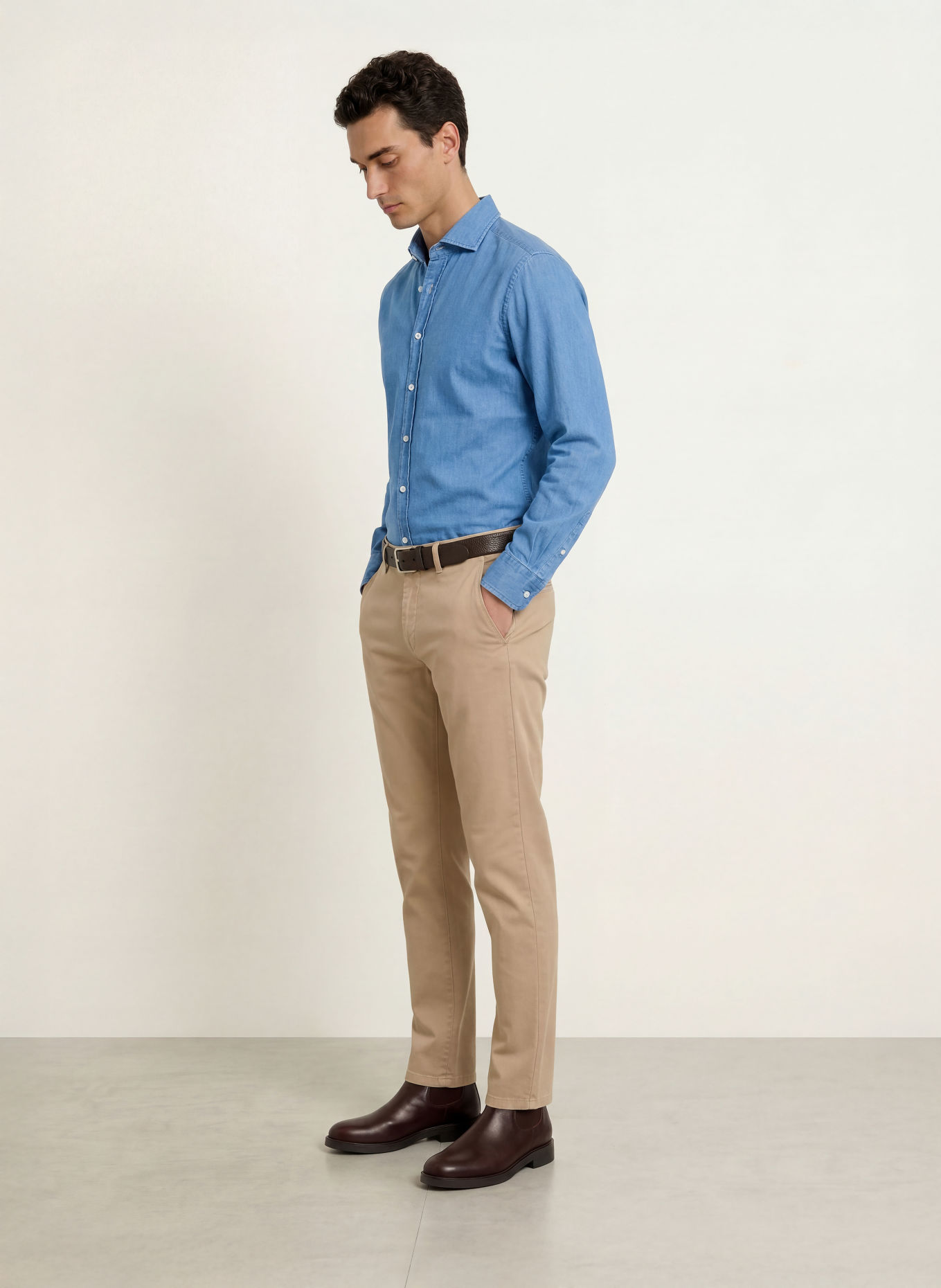 STROKESMAN'S Cămașă din denim, croială slim fit: ALBASTRU