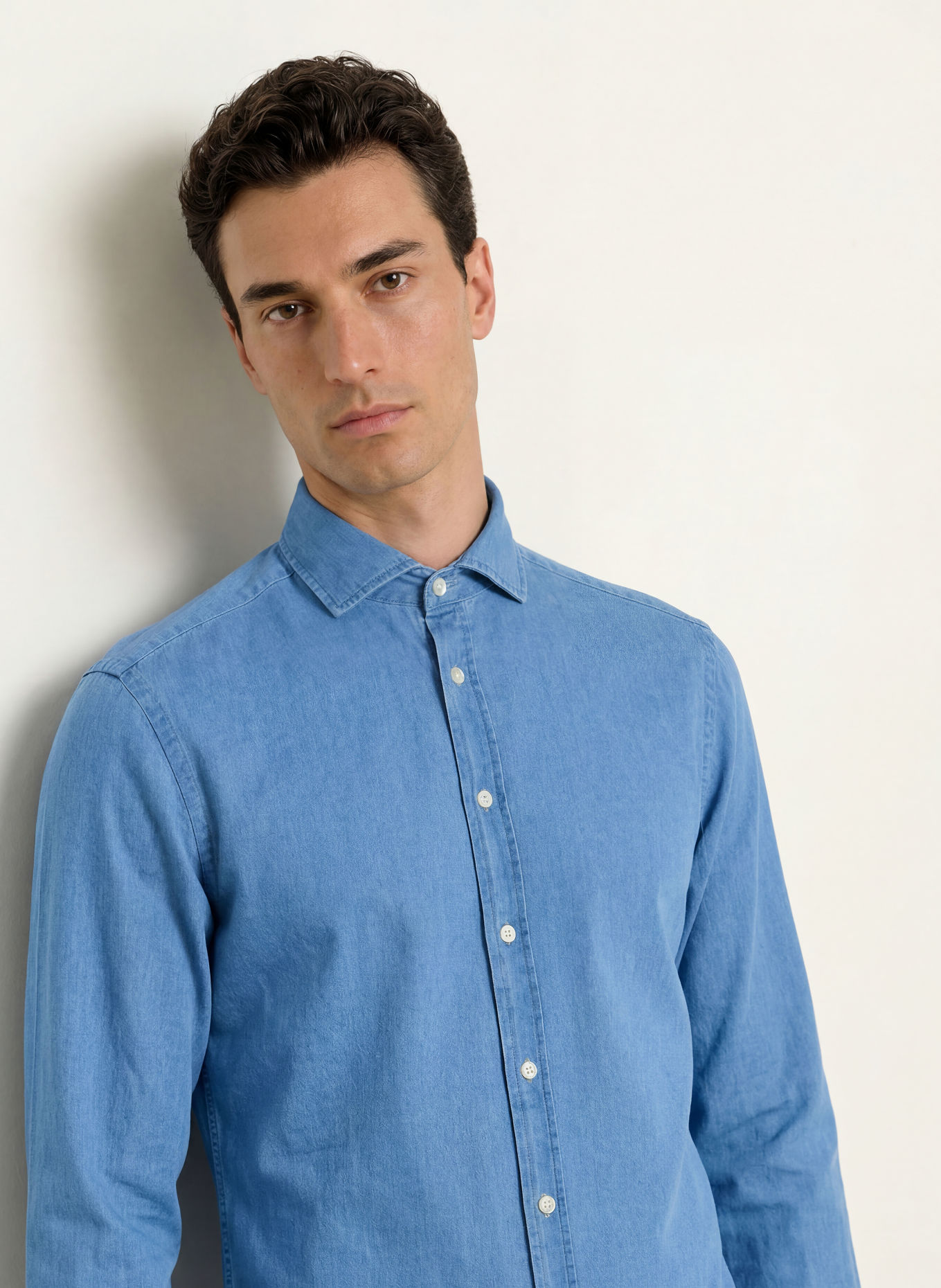 STROKESMAN'S Cămașă din denim, croială slim fit: ALBASTRU