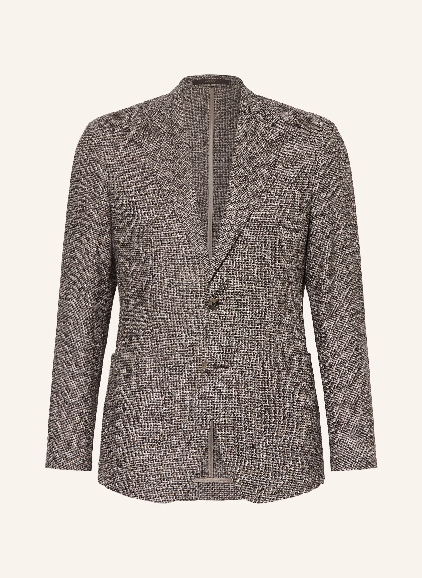 windsor. Colbert GIORNO Extra Slim Fit: MARRON FONCÉ / TAUPE / WIT