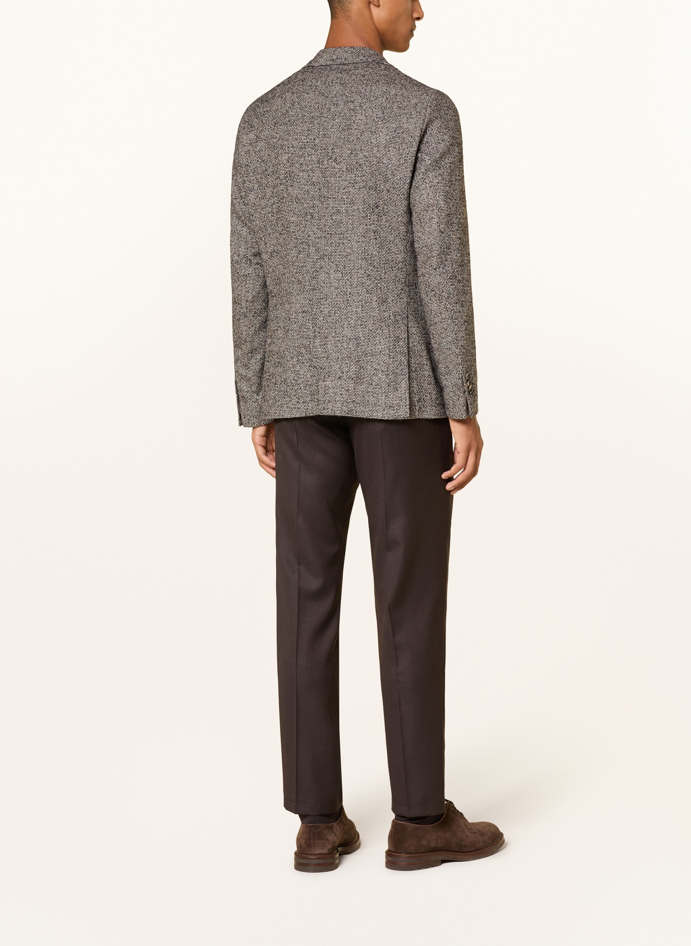 windsor. Colbert GIORNO Extra Slim Fit: MARRON FONCÉ / TAUPE / WIT