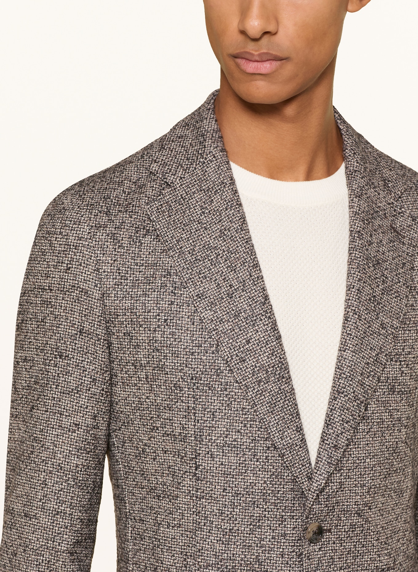 windsor. Colbert GIORNO Extra Slim Fit: MARRON FONCÉ / TAUPE / WIT