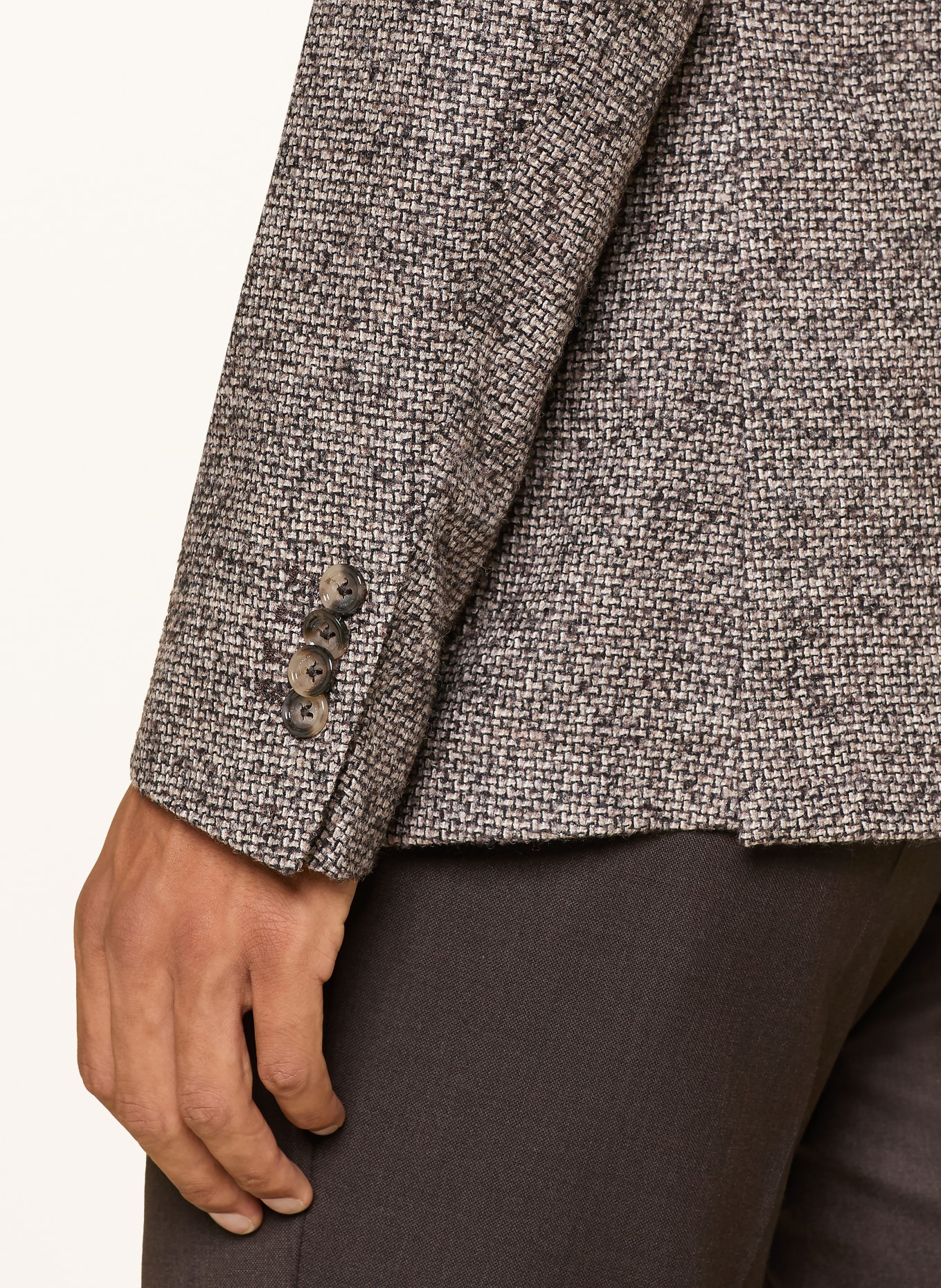 windsor. Colbert GIORNO Extra Slim Fit: MARRON FONCÉ / TAUPE / WIT