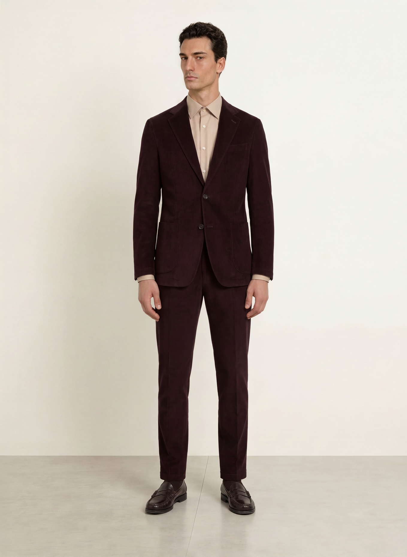 windsor. Veston de costume GIRO Shaped Fit en velours côtelé: 630 Lt/Pastel Red 630