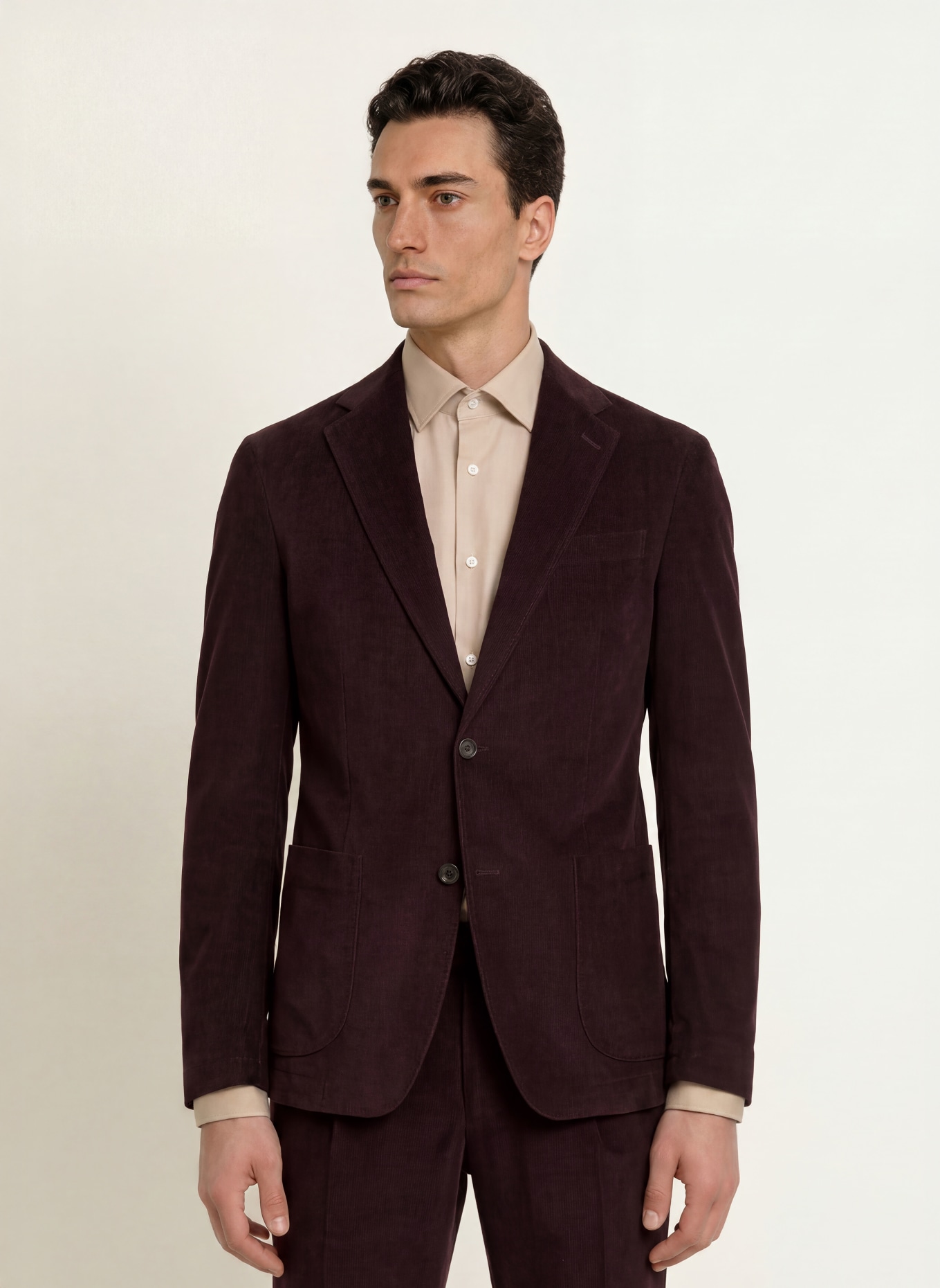 windsor. Veston de costume GIRO Shaped Fit en velours côtelé: 630 Lt/Pastel Red 630