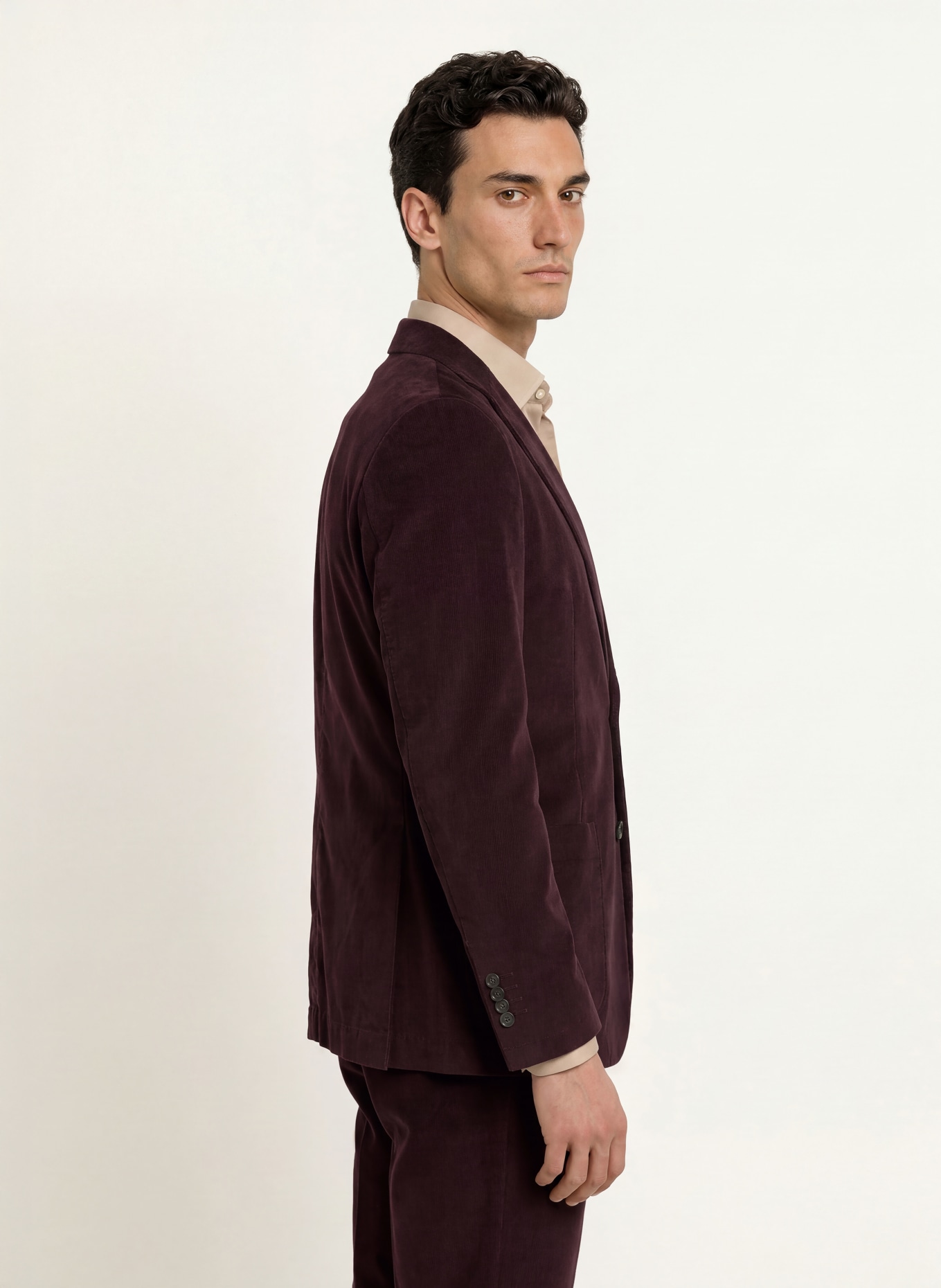 windsor. Veston de costume GIRO Shaped Fit en velours côtelé: 630 Lt/Pastel Red 630