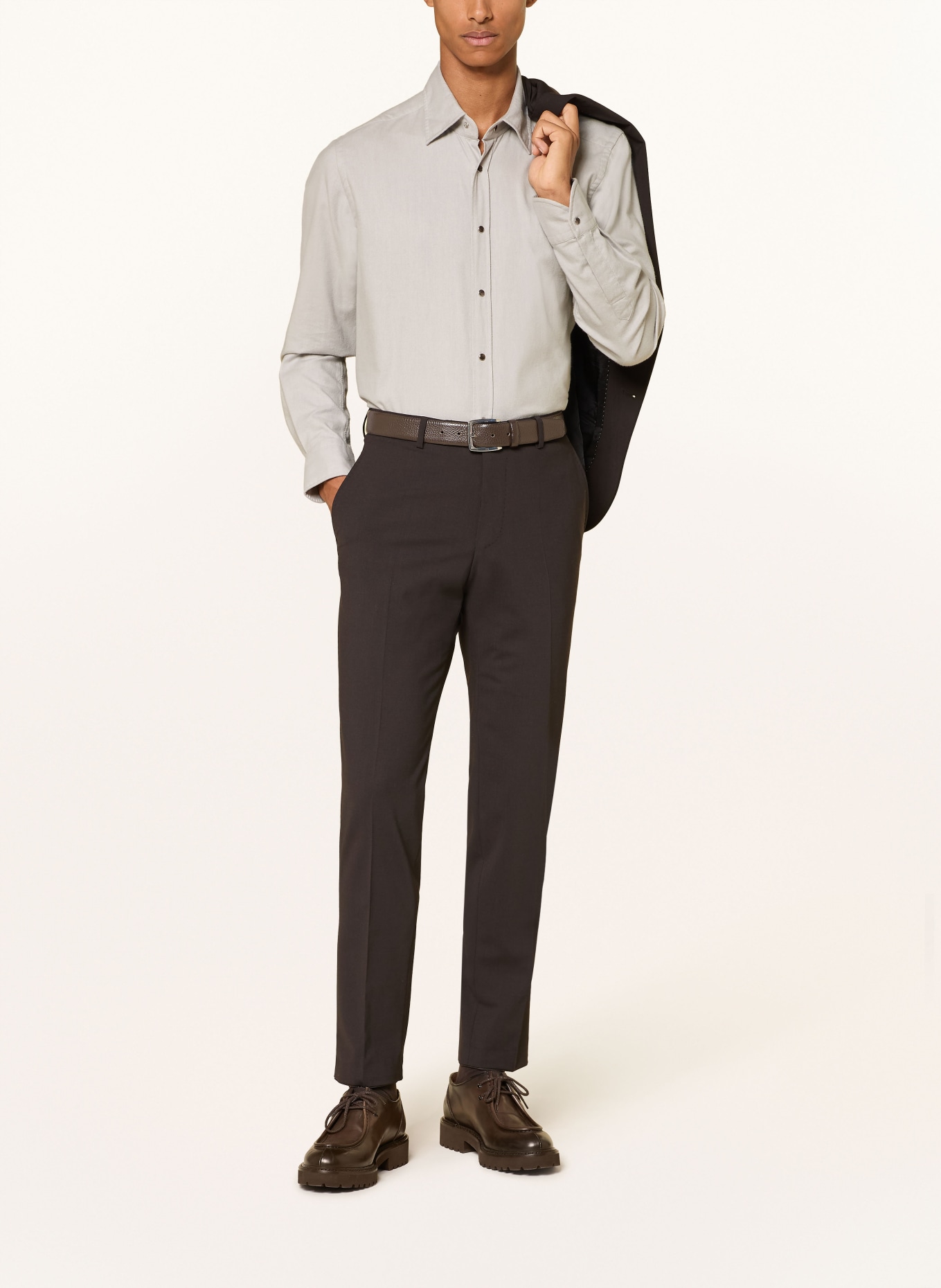 windsor. LIVIO Regular Fit Flannel Shirt: LIGHT GRAY