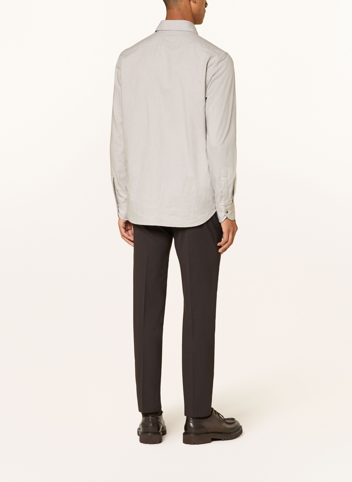 windsor. LIVIO Regular Fit Flannel Shirt: LIGHT GRAY