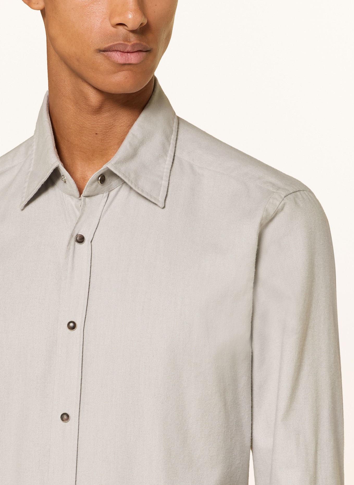windsor. LIVIO Regular Fit Flannel Shirt: LIGHT GRAY