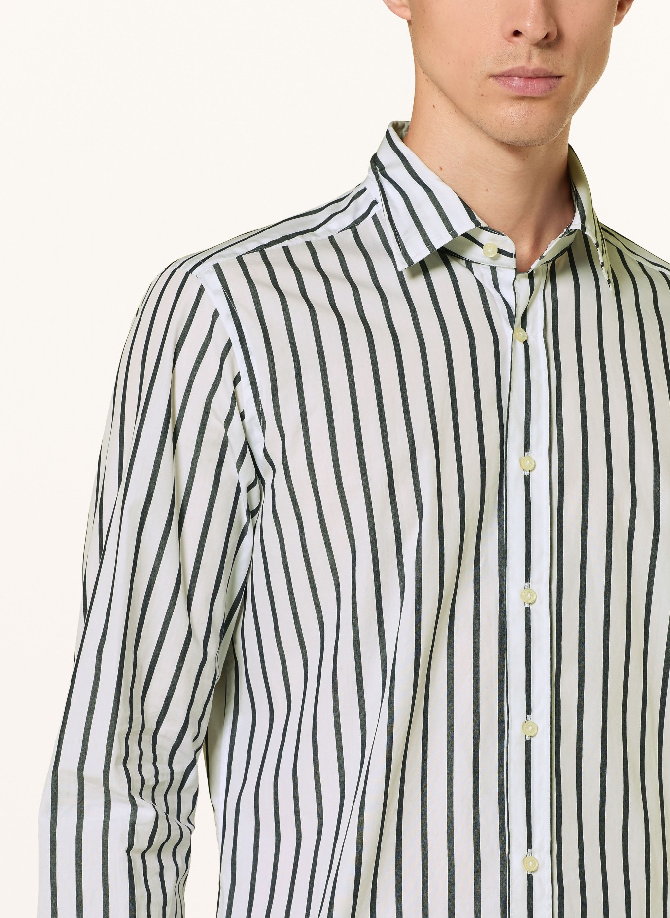 windsor. Hemd LAPO-W Shaped Fit: WEISS / DUNKELBLAU