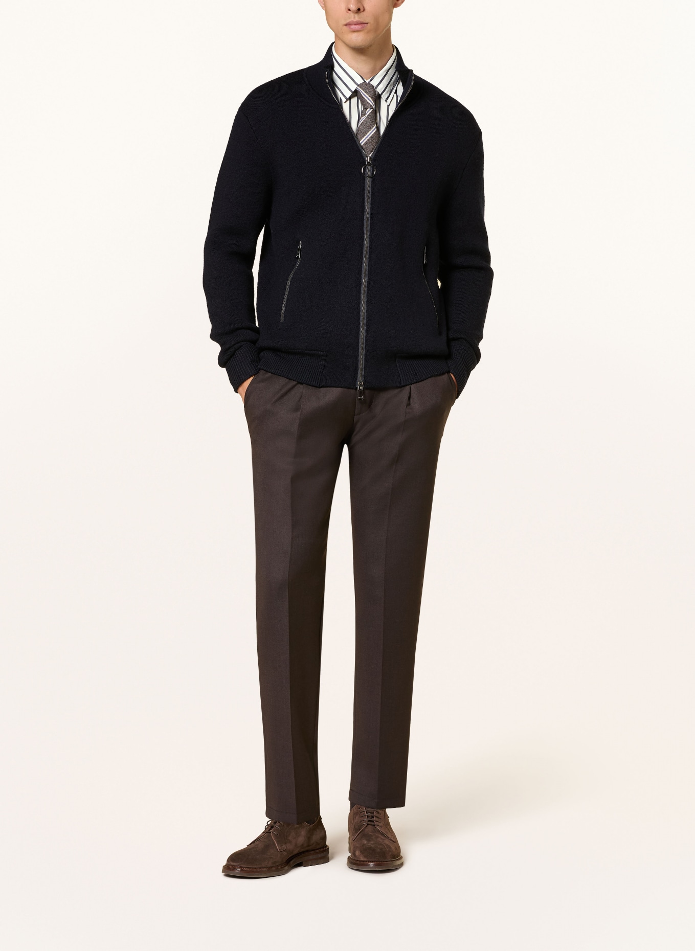 windsor. Hemd LAPO-W Shaped Fit: WEISS / DUNKELBLAU