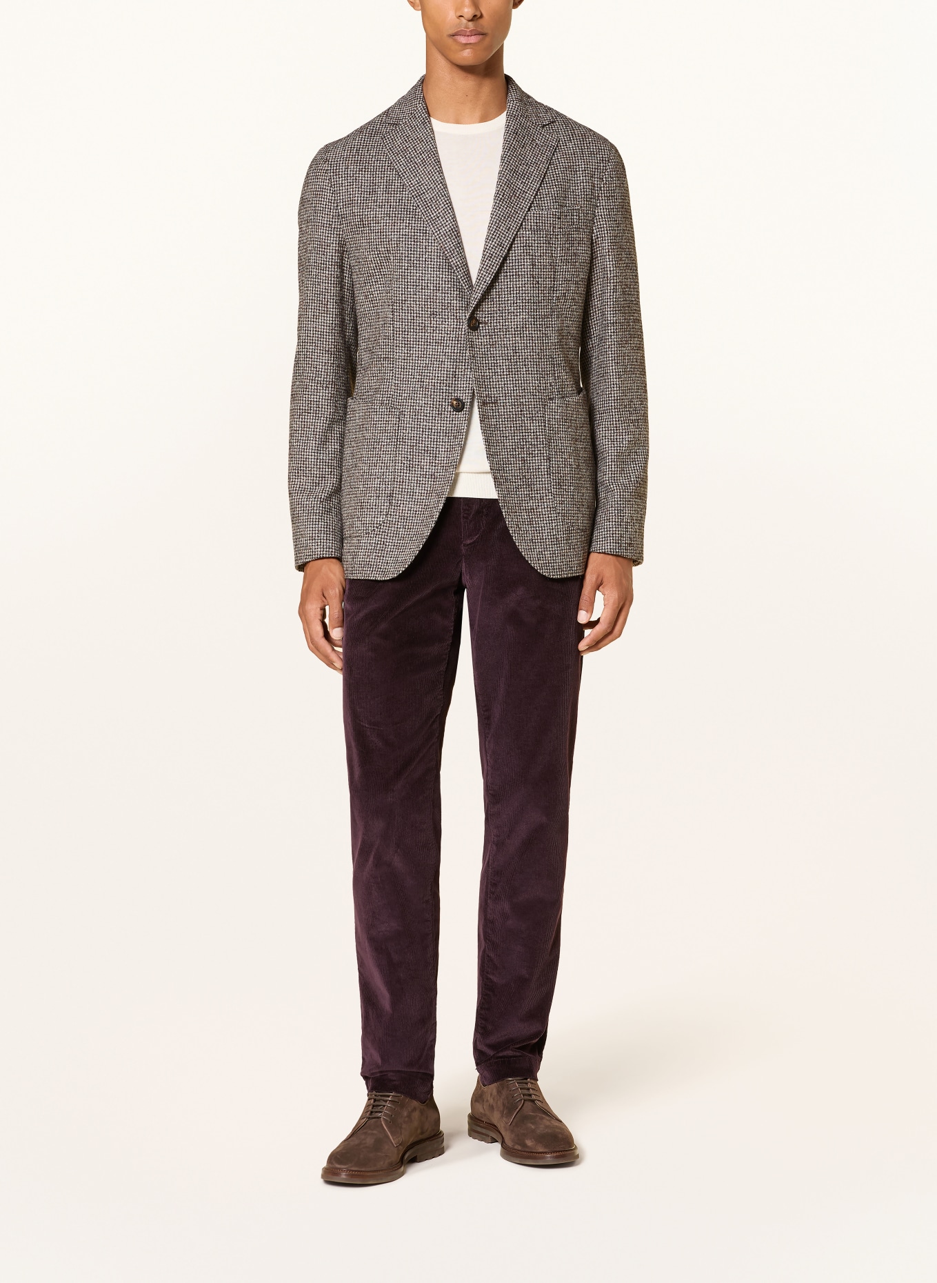 eleventy Sakko Extra Slim Fit: HELLGRAU / GRAU / DUNKELROT