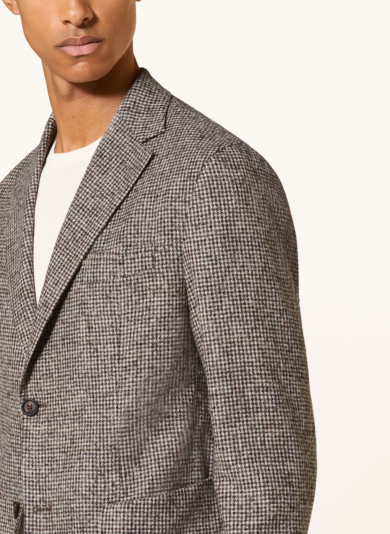 eleventy Sakko Extra Slim Fit: HELLGRAU / GRAU / DUNKELROT