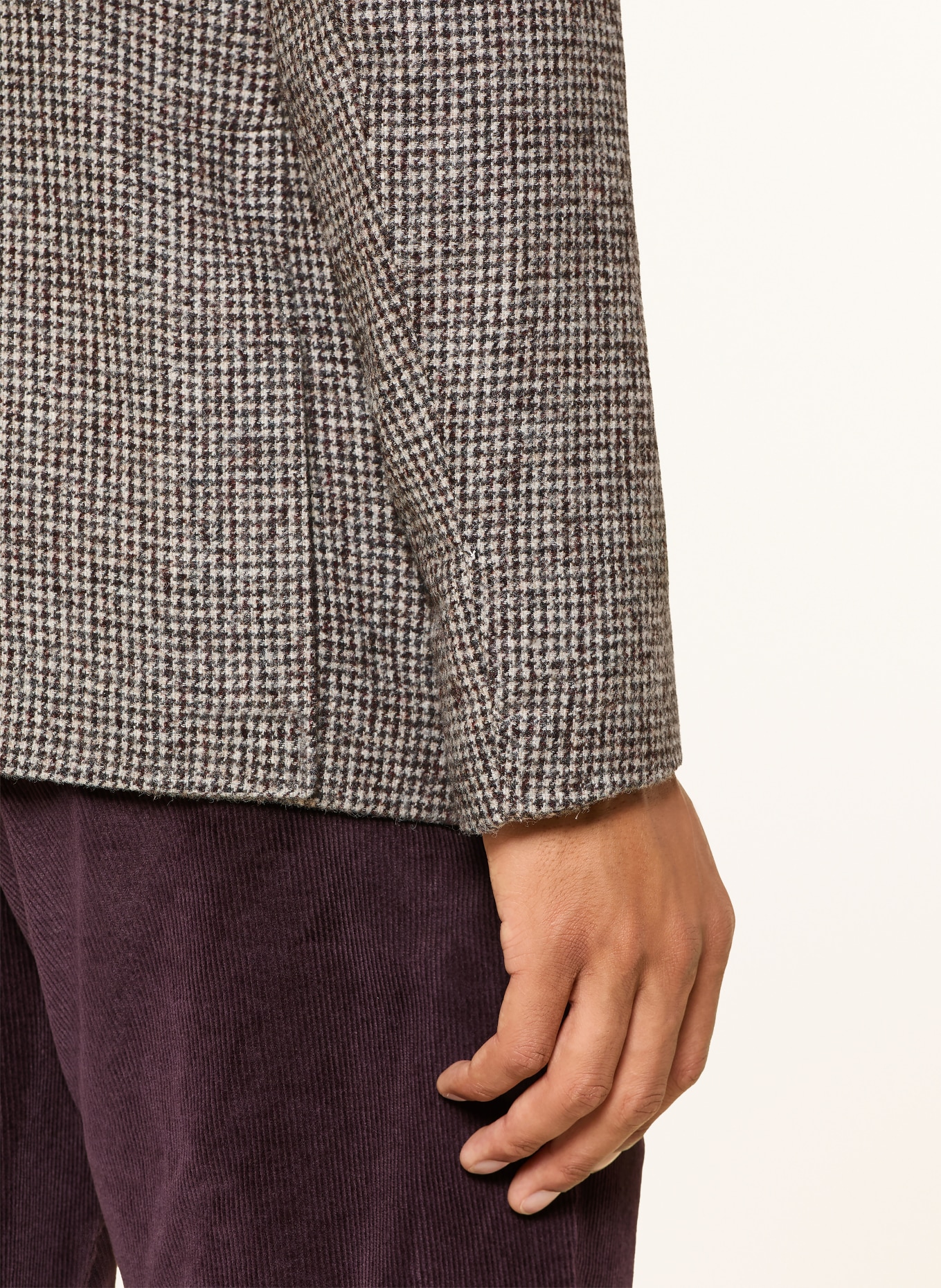 eleventy Sakko Extra Slim Fit: HELLGRAU / GRAU / DUNKELROT