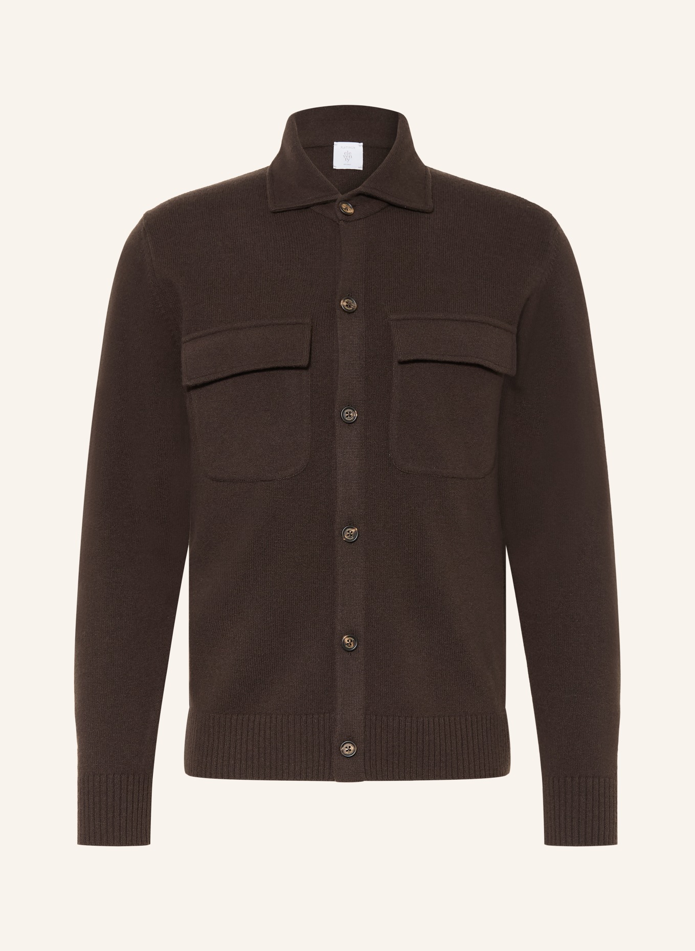 eleventy Strick-Overshirt: DUNKELBRAUN