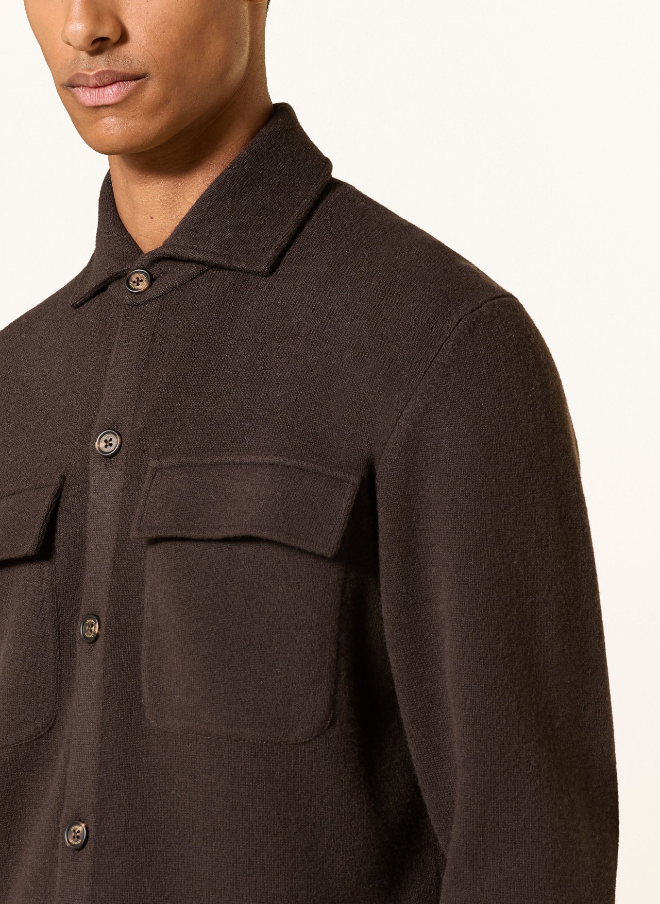 eleventy Strick-Overshirt: DUNKELBRAUN