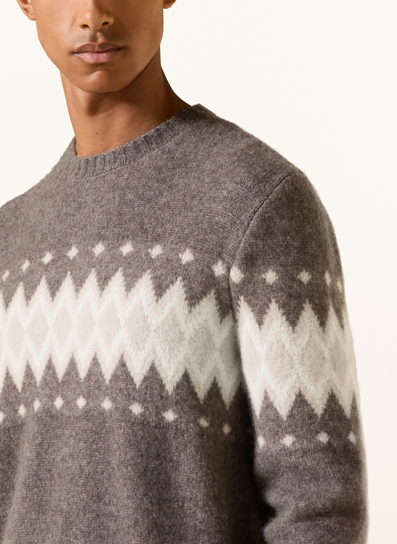 eleventy Pullover mit Cashmere: GRAU / HELLGRAU / WEISS