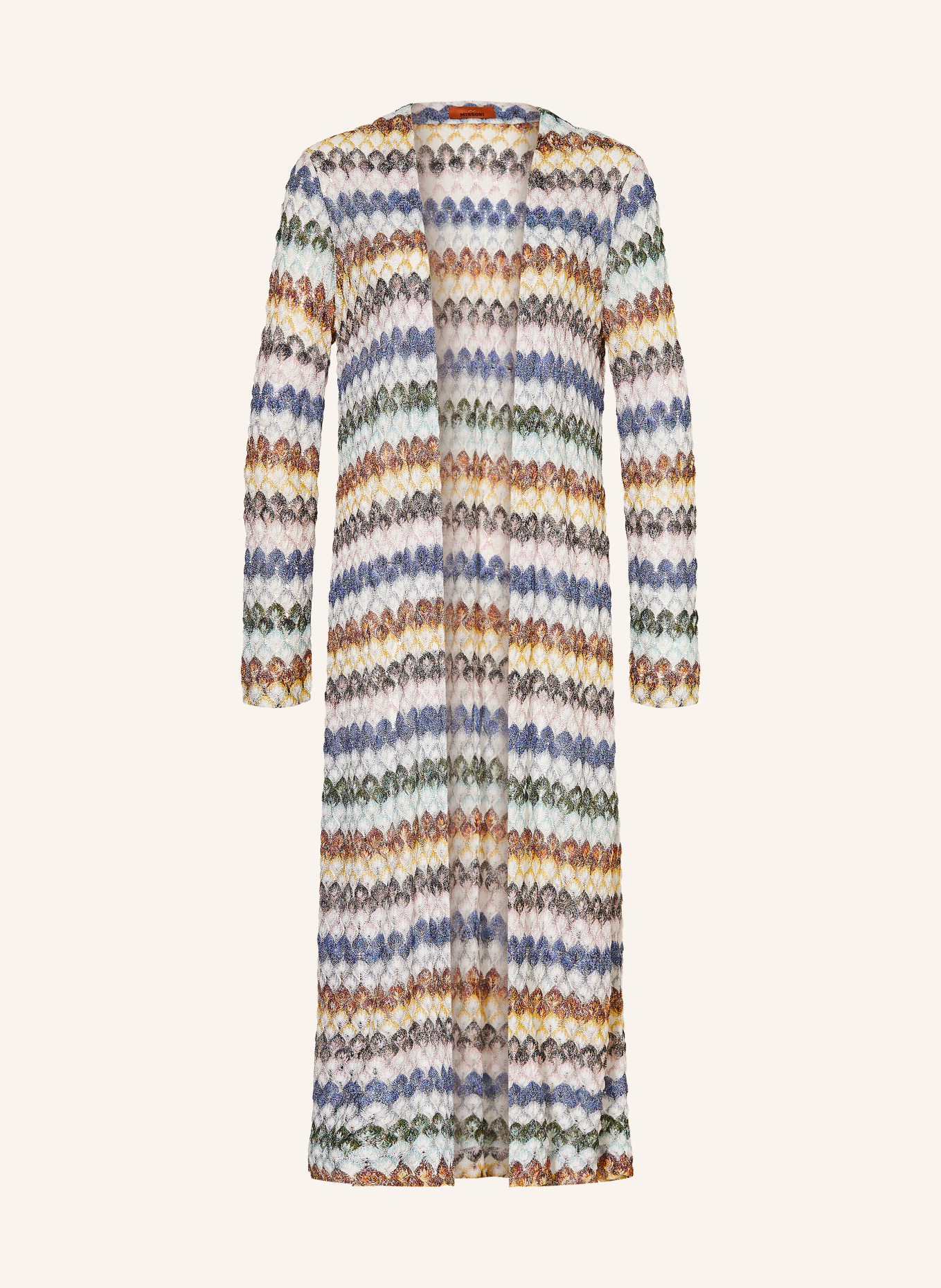 MISSONI Strickhülle mit Glitzergarn: WEISS / BRAUN / BLAU