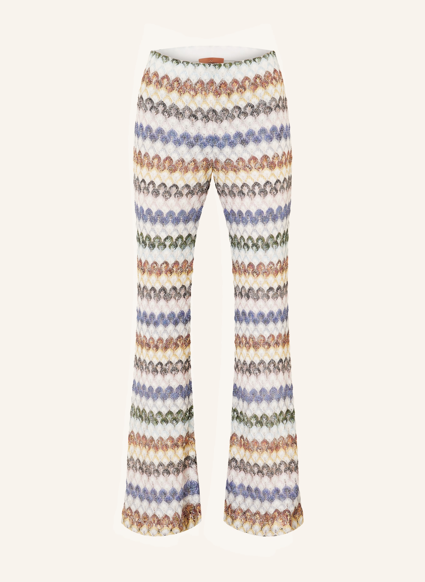 MISSONI Strickhose mit Glitzergarn: WEISS / BRAUN / BLAU