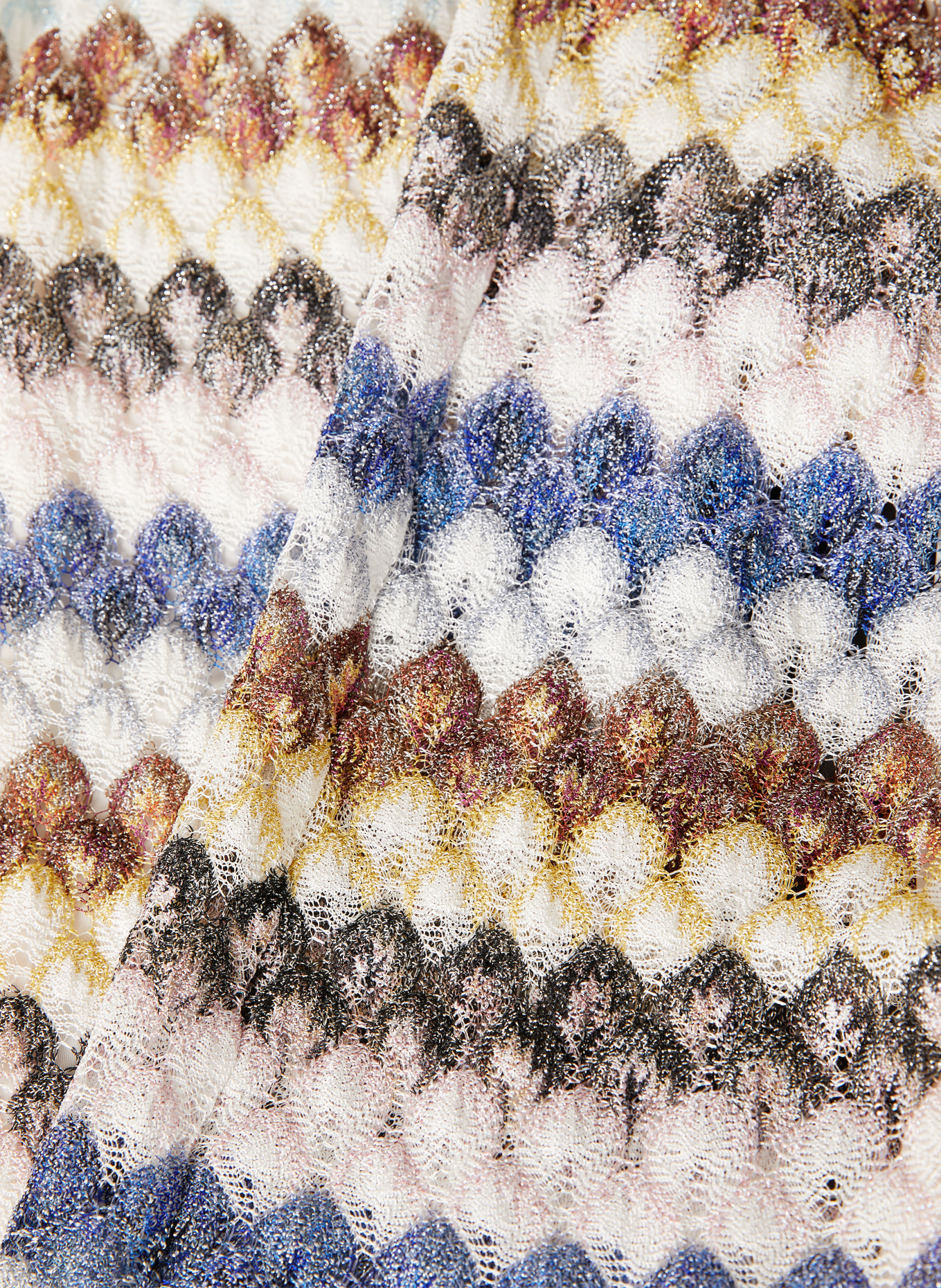 MISSONI Strickhose mit Glitzergarn: WEISS / BRAUN / BLAU
