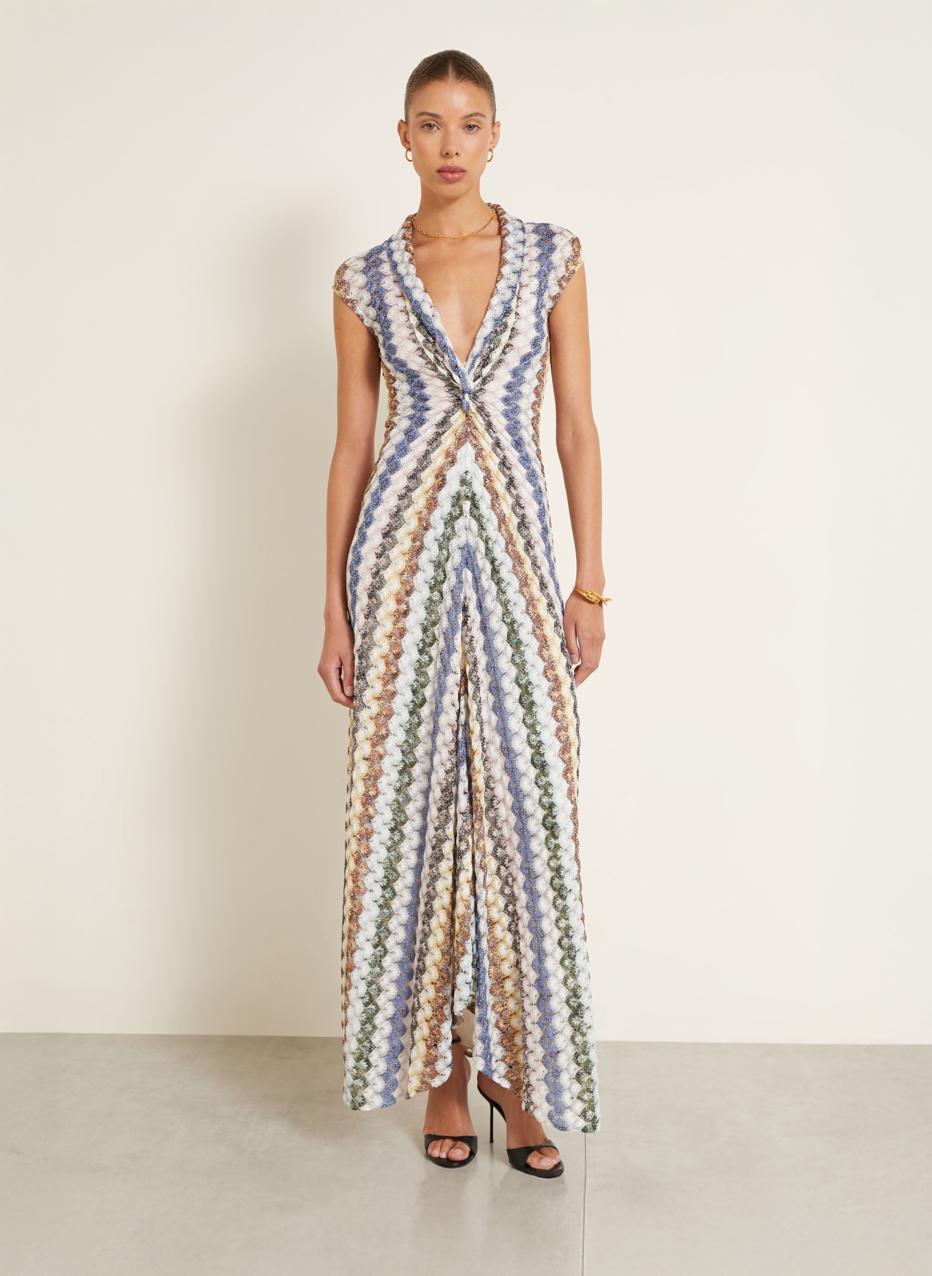 MISSONI Evening dress: WHITE / GREEN / BLUE