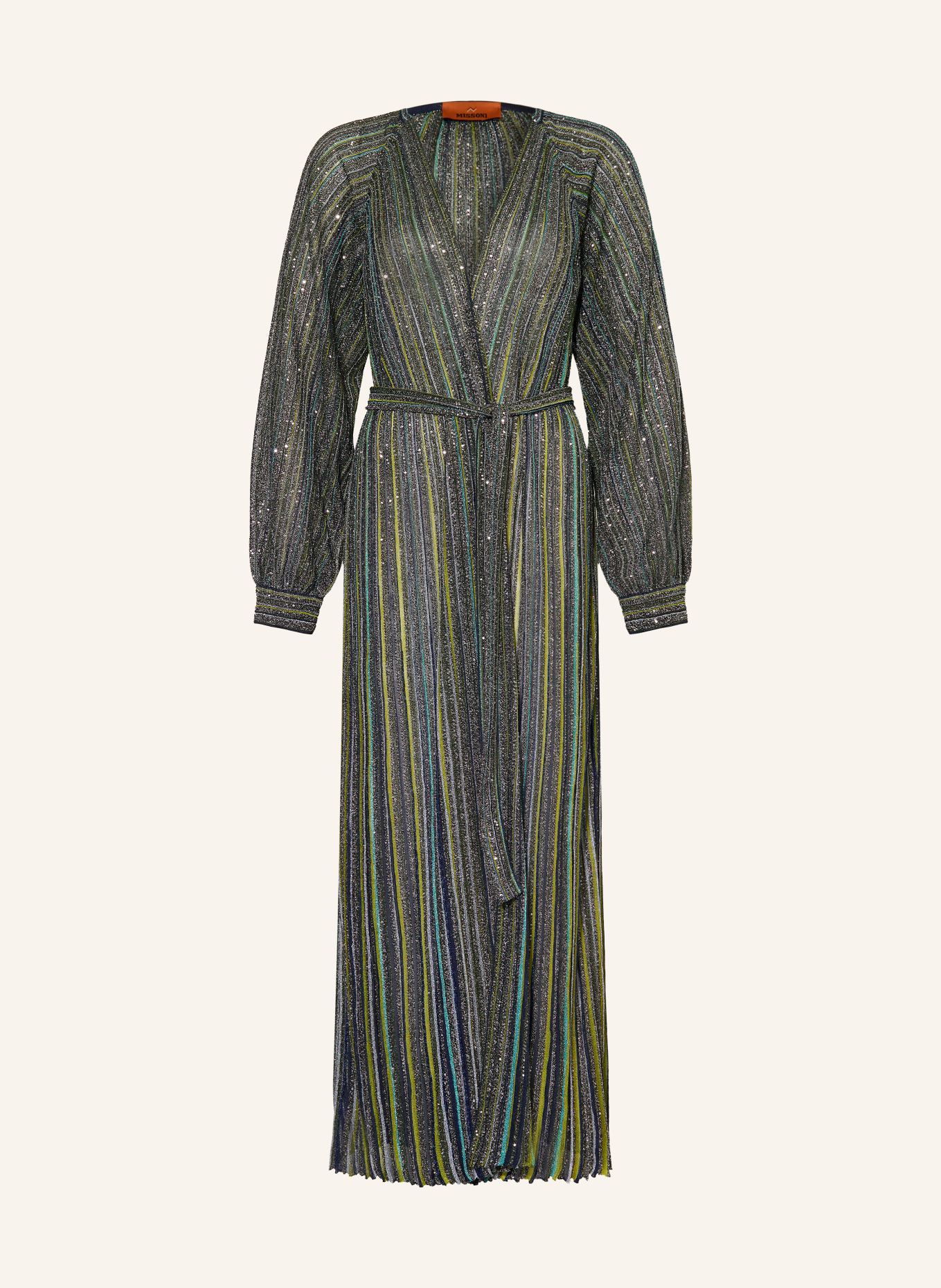 MISSONI Strickhülle mit Glitzergarn und Pailletten: SCHWARZ / GRÜN / DUNKELBLAU