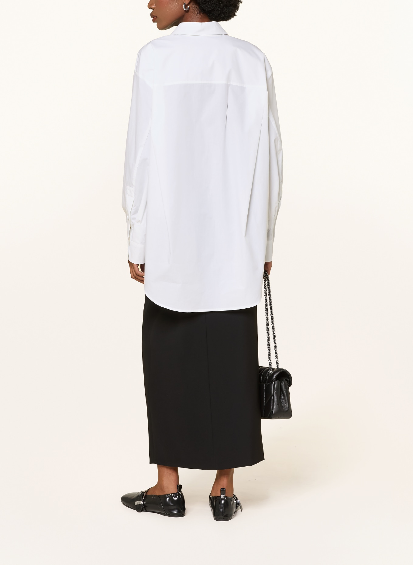 EMPORIO ARMANI Oversized-skjortblus: VIT