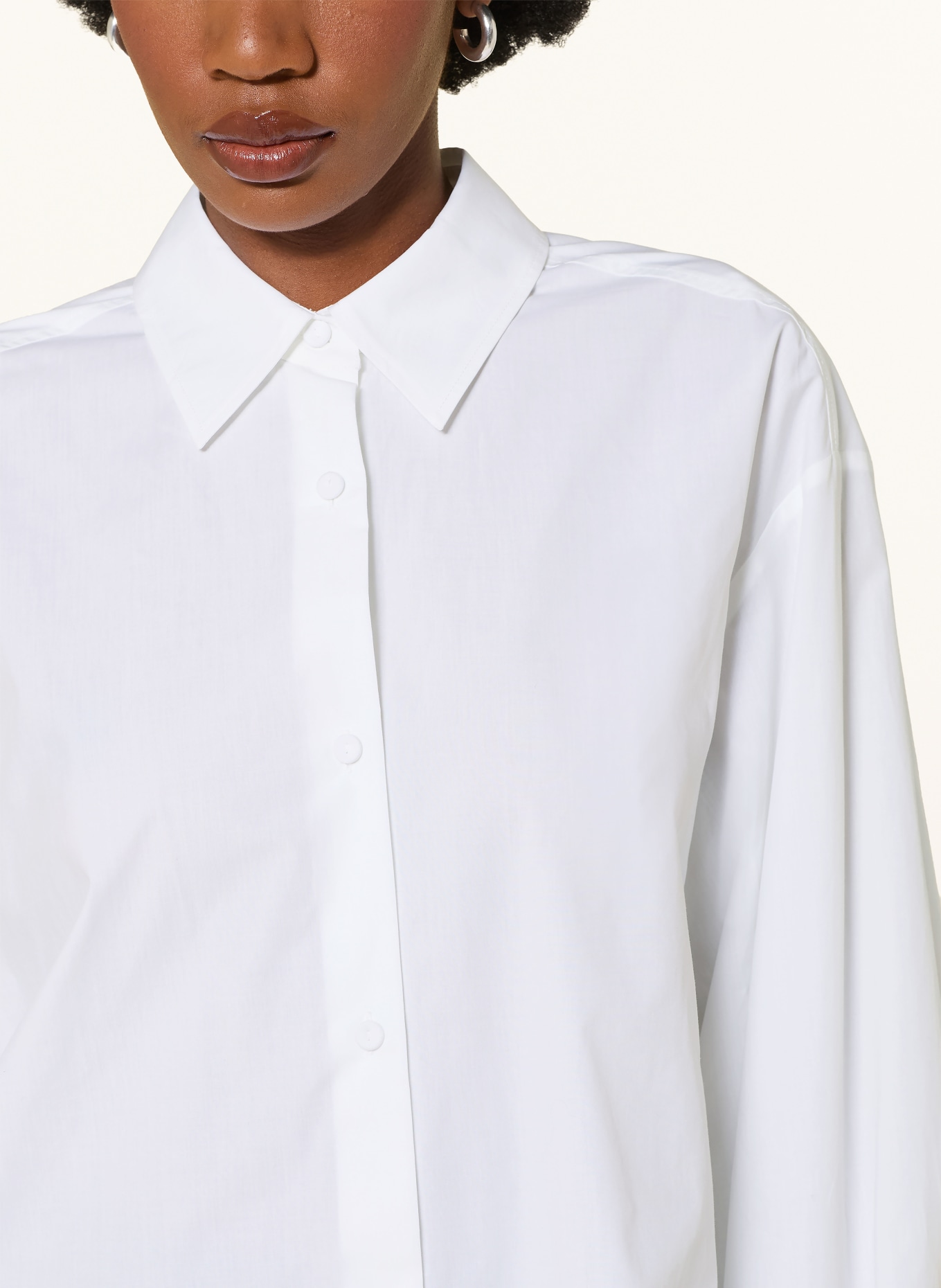 EMPORIO ARMANI Oversized-skjortblus: VIT