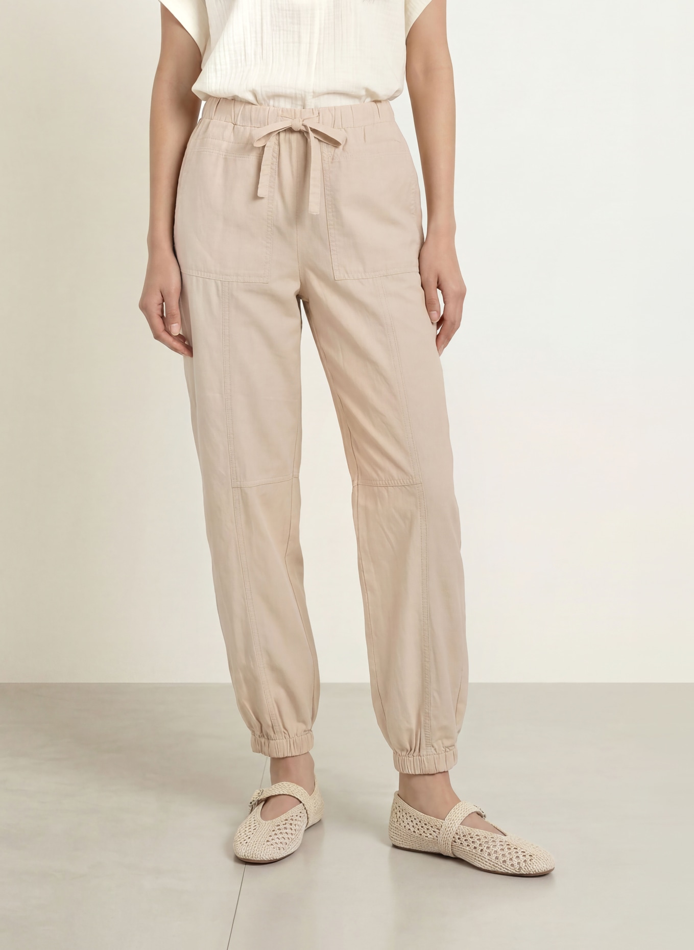 OPUS PANTS MUCIA-broek in joggingstijl: BEIGE