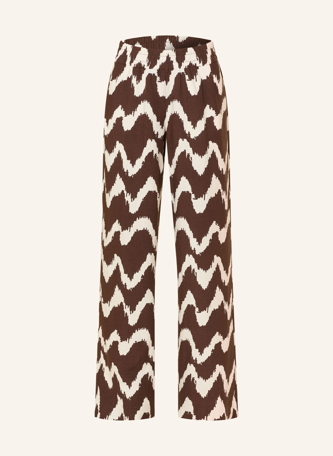 OPUS PANTS Marlene-bukser MALOTTA: MØRKEBRUN / HVID