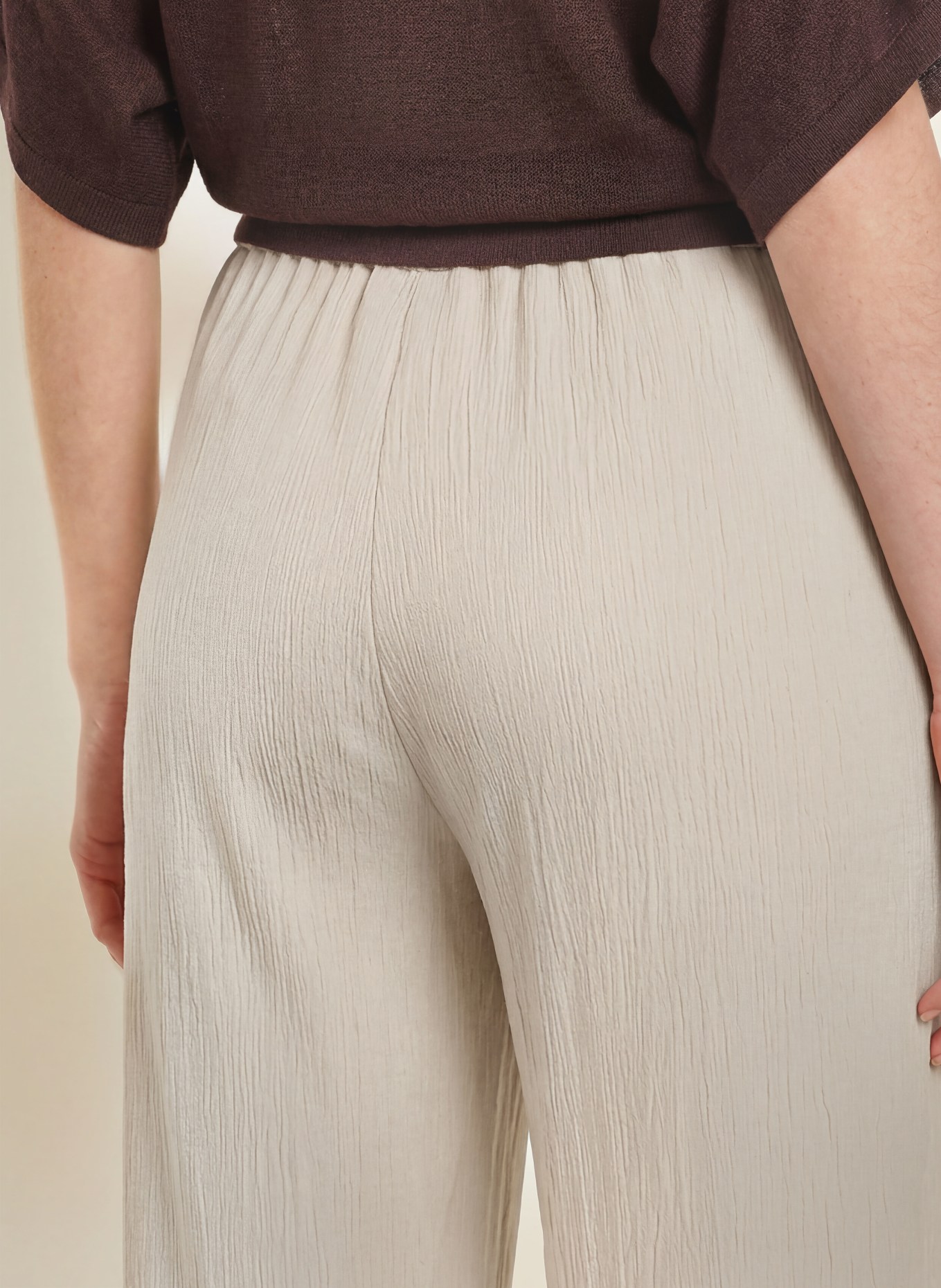 OPUS PANTS Wide-leg trousers MUCIA MOSS: ECRU