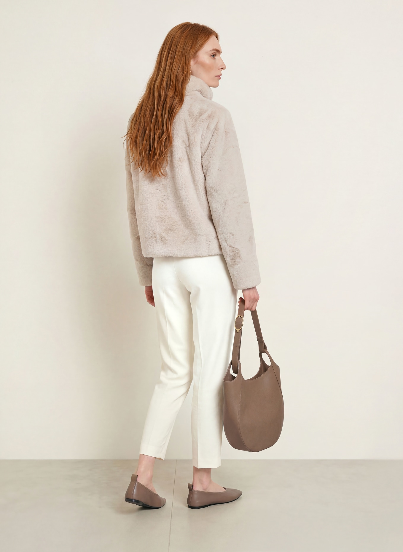 RINO & PELLE Faux fur jacket: CREAM