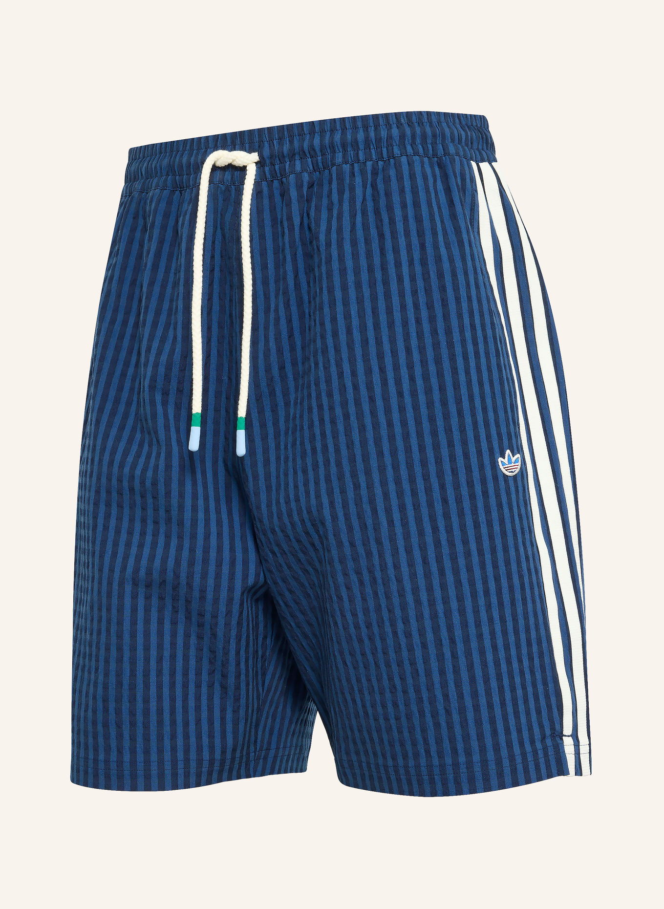 adidas Originals RESORT S Shorts with Braid Stripes: BLUE / ECRU / DARK BLUE