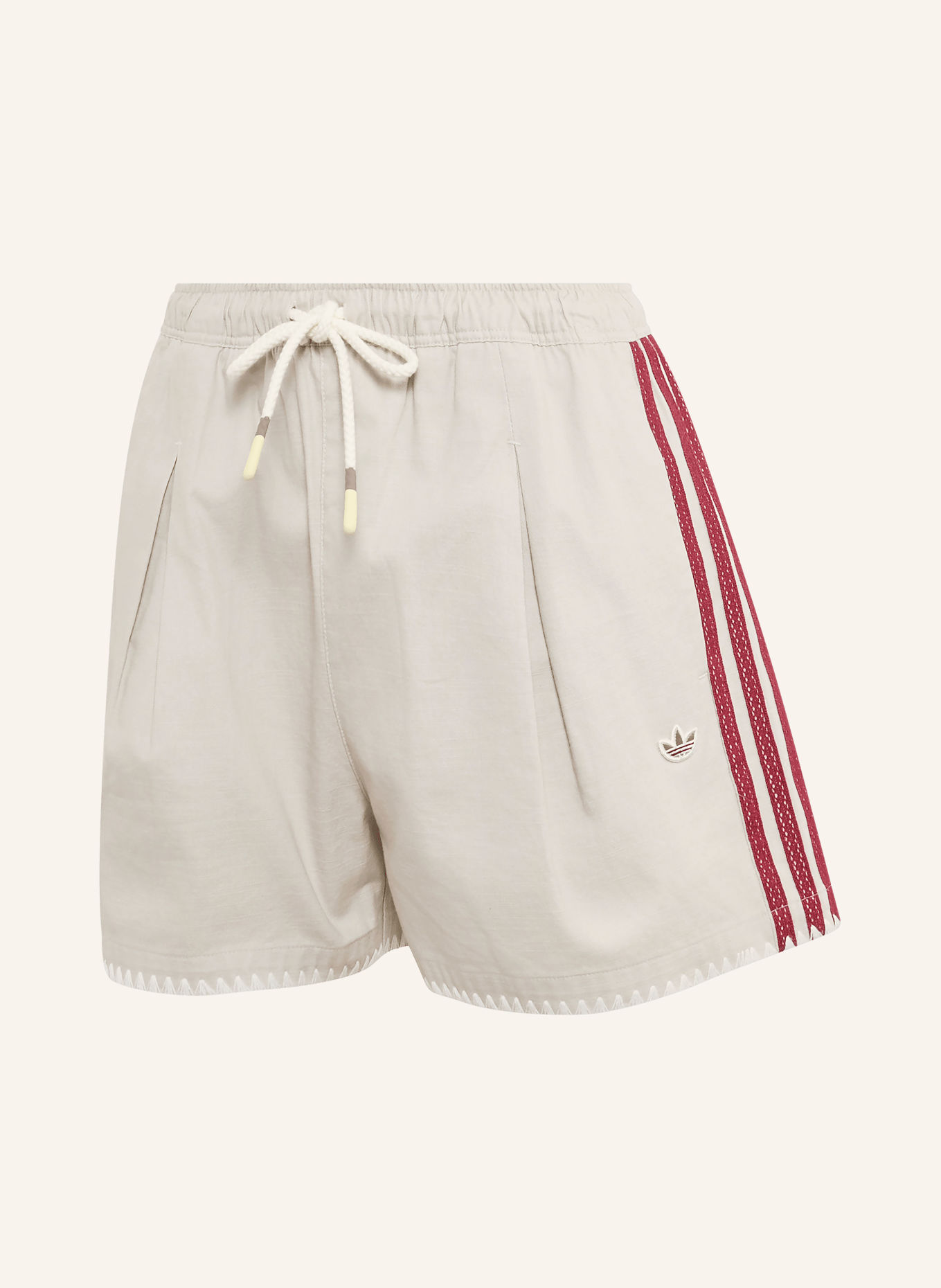 adidas Originals Shorts RESORT: BEIGE / MØRKERØD