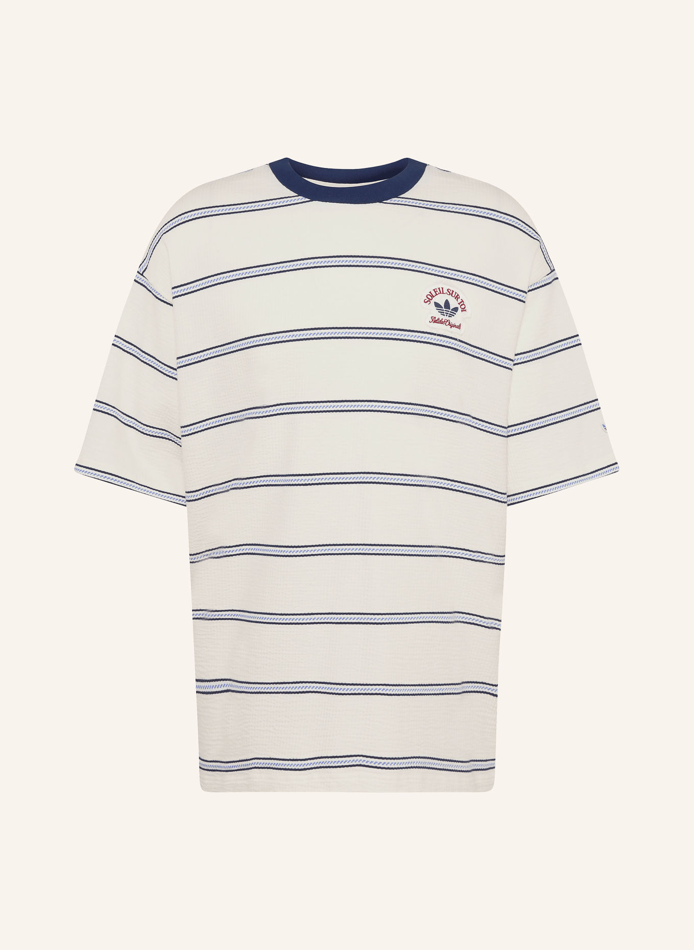 adidas Originals T-Shirt RESORT S: ECRU / DUNKELBLAU / BLAU