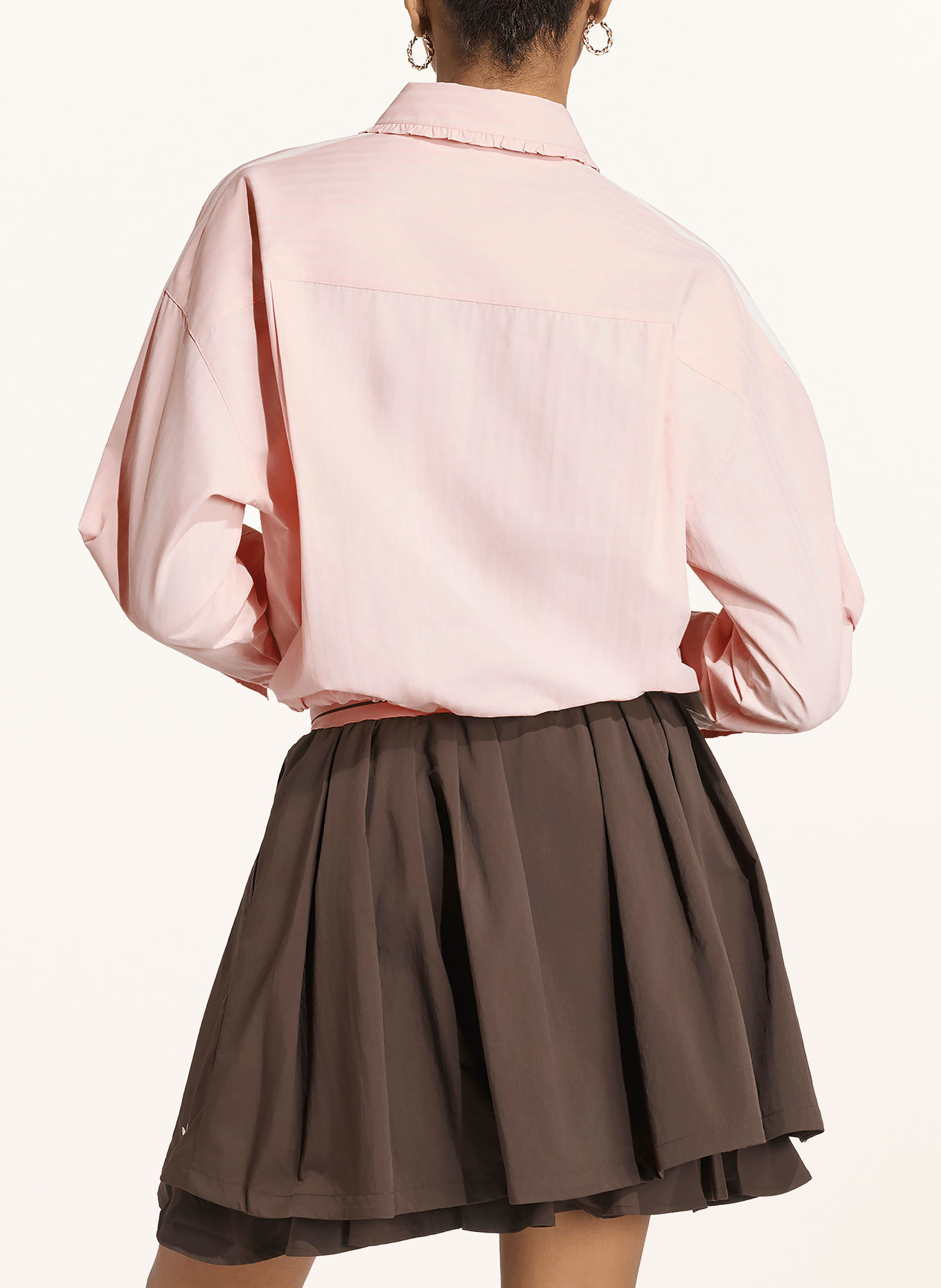 adidas Originals Košilová halenka SPORTS SHIRT LS: SVĚTLE RŮŽOVÁ / KRÉMOVÁ