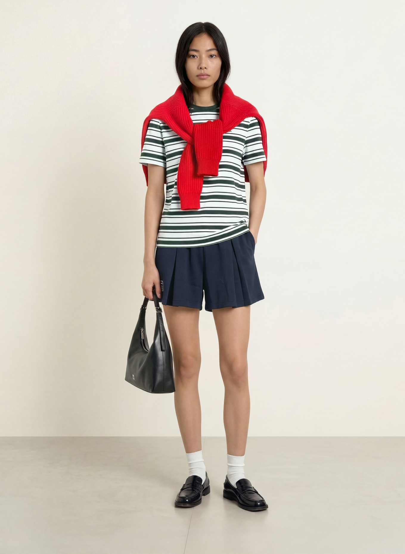 LACOSTE T-shirt: LIGHT BLUE / DARK GREEN / WHITE